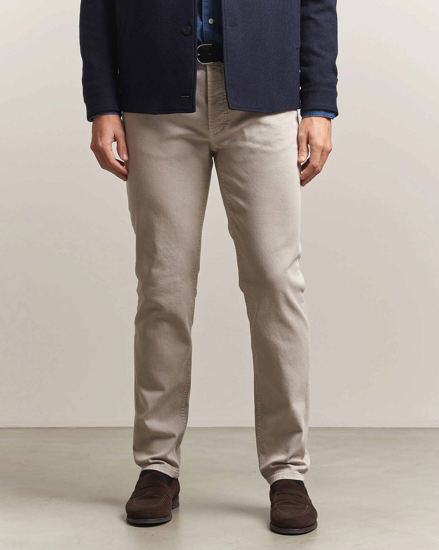 Men | Trousers | Brunello Cucinelli | Slim Fit Bull Denim Pants Beige