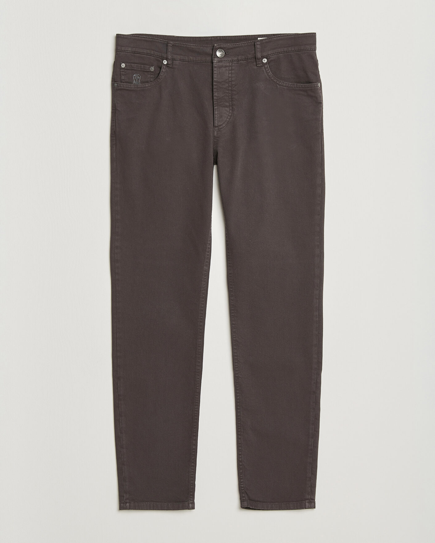 Men | Trousers | Brunello Cucinelli | Slim Fit Bull Denim Pants Dark Brown