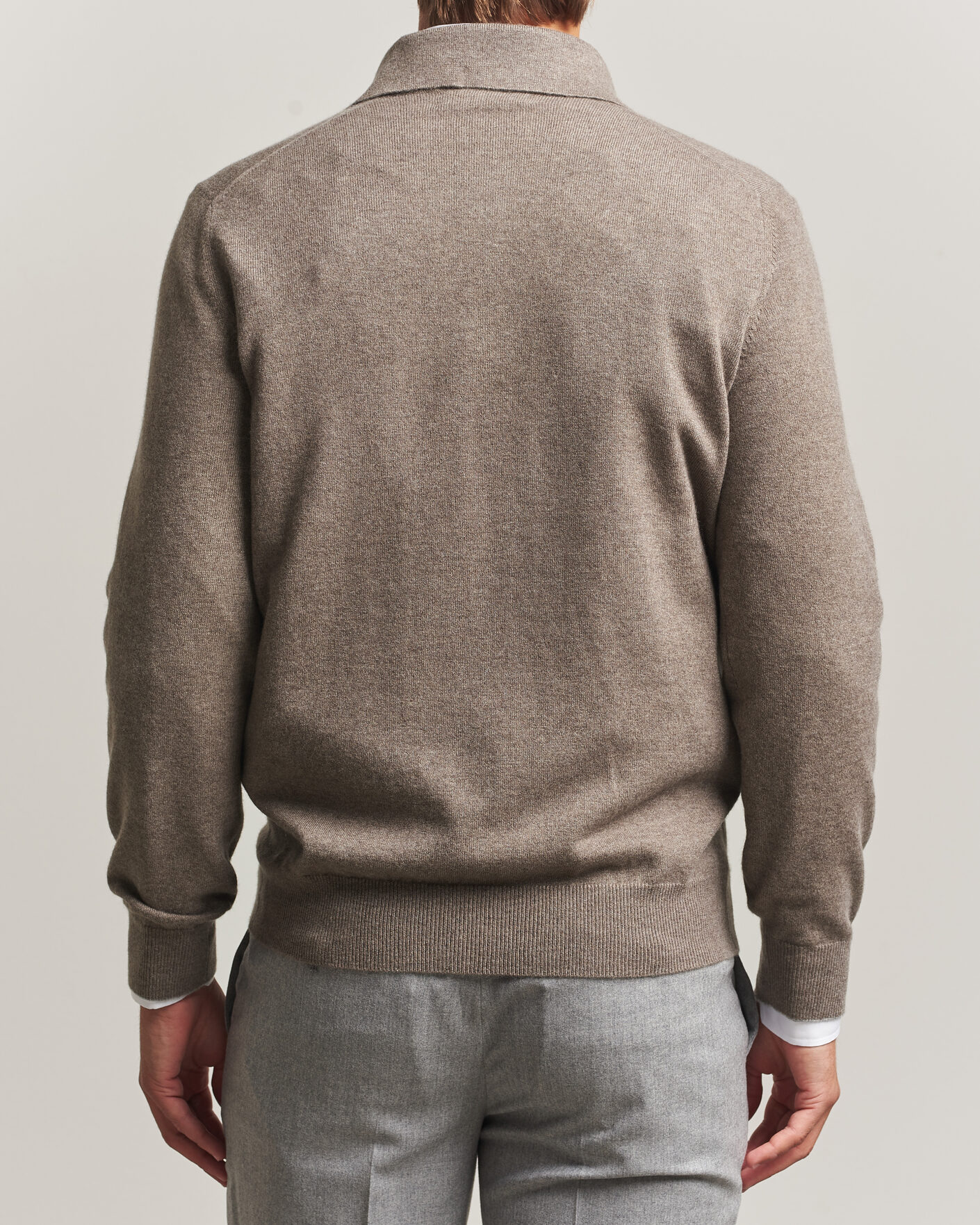 Men | Sweaters & Knitwear | Brunello Cucinelli | 2 Ply Cashmere Long Sleeve Polo Brown