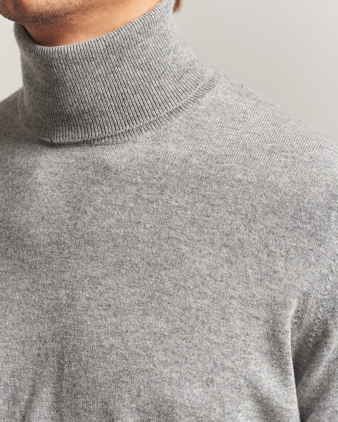 Men | Sweaters & Knitwear | Brunello Cucinelli | 2 Ply Cashmere Rollneck Grey Melange