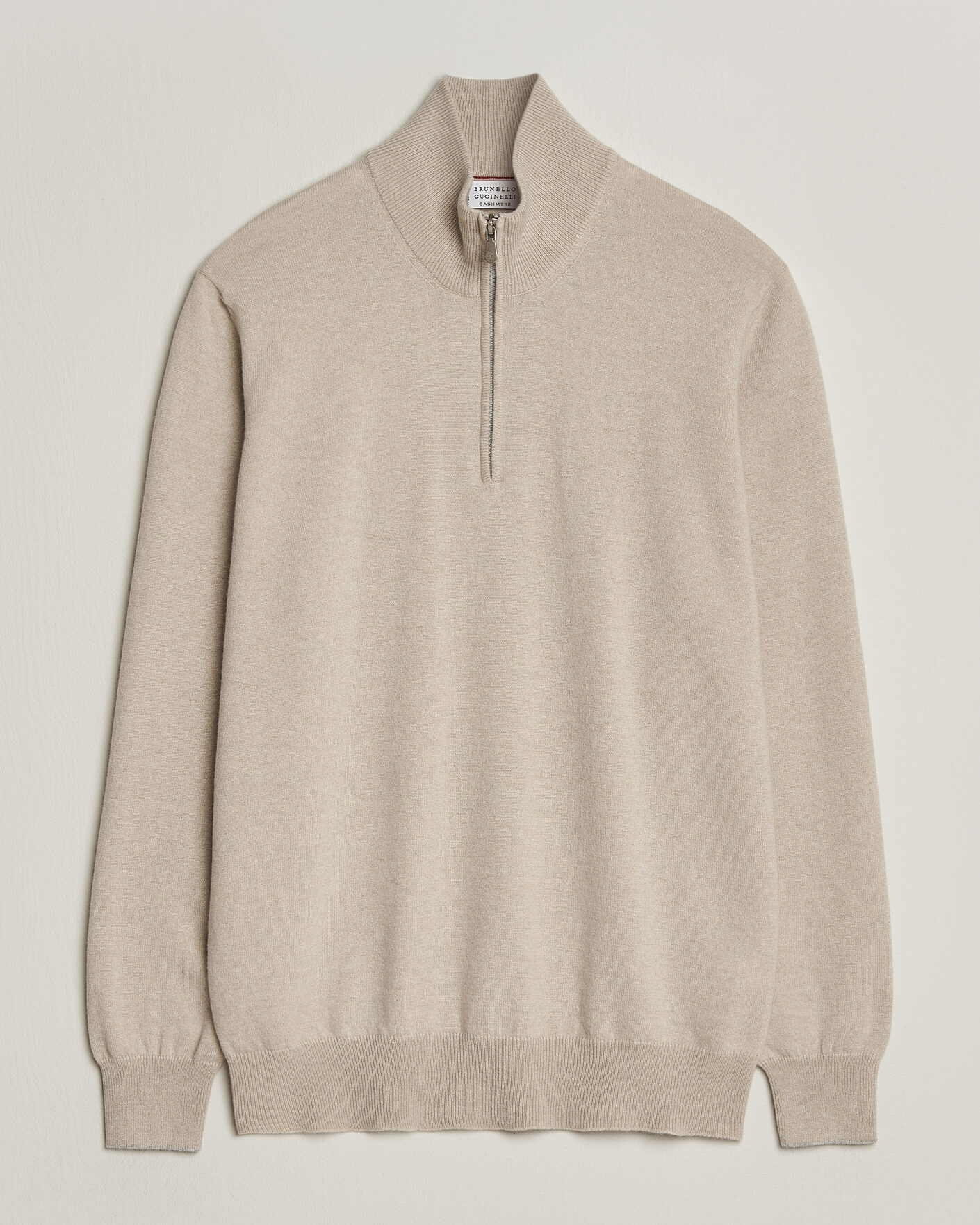 Men | Sweaters & Knitwear | Brunello Cucinelli | 2 Ply Cashmere Half Zip Sand