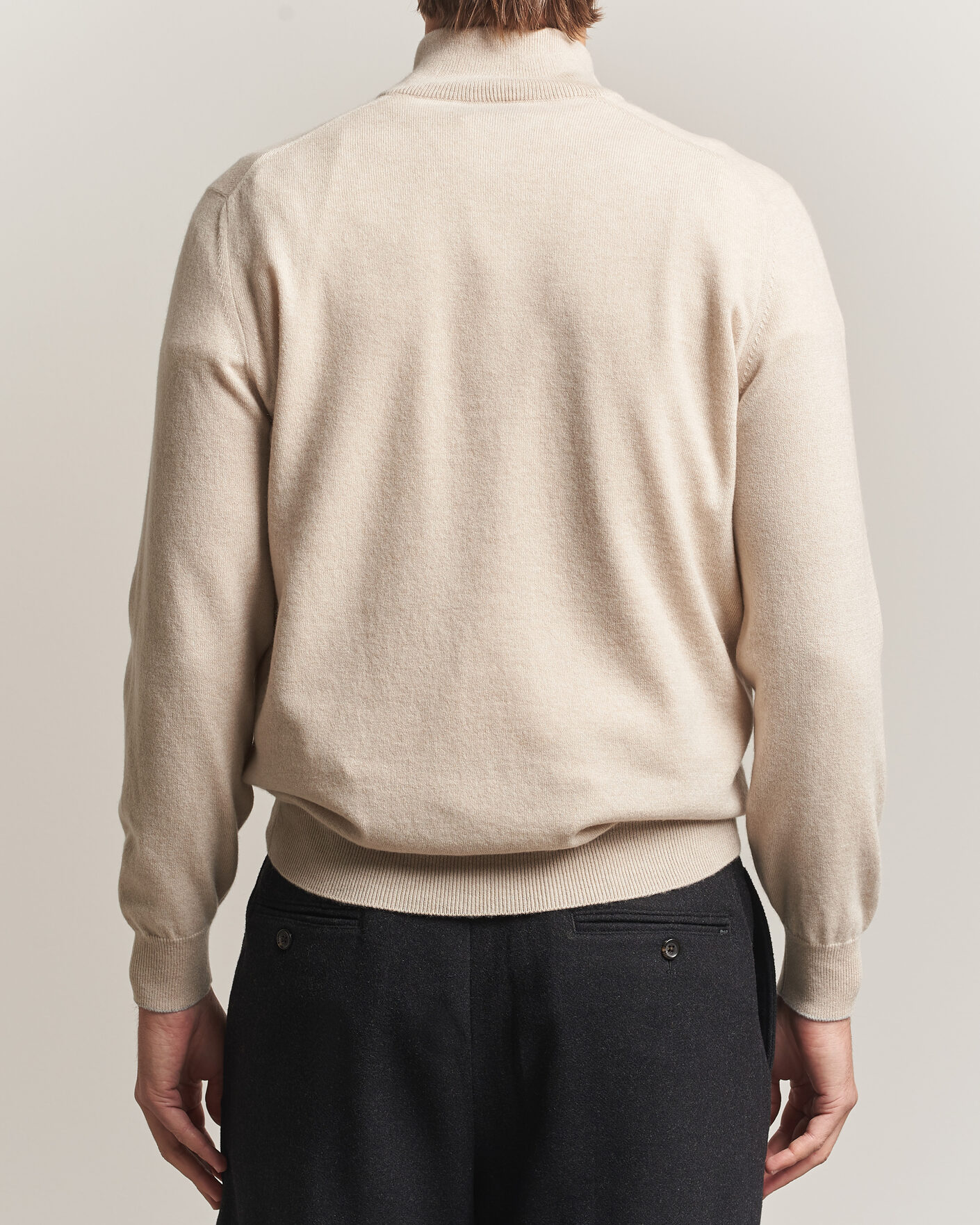 Men | Sweaters & Knitwear | Brunello Cucinelli | 2 Ply Cashmere Half Zip Sand