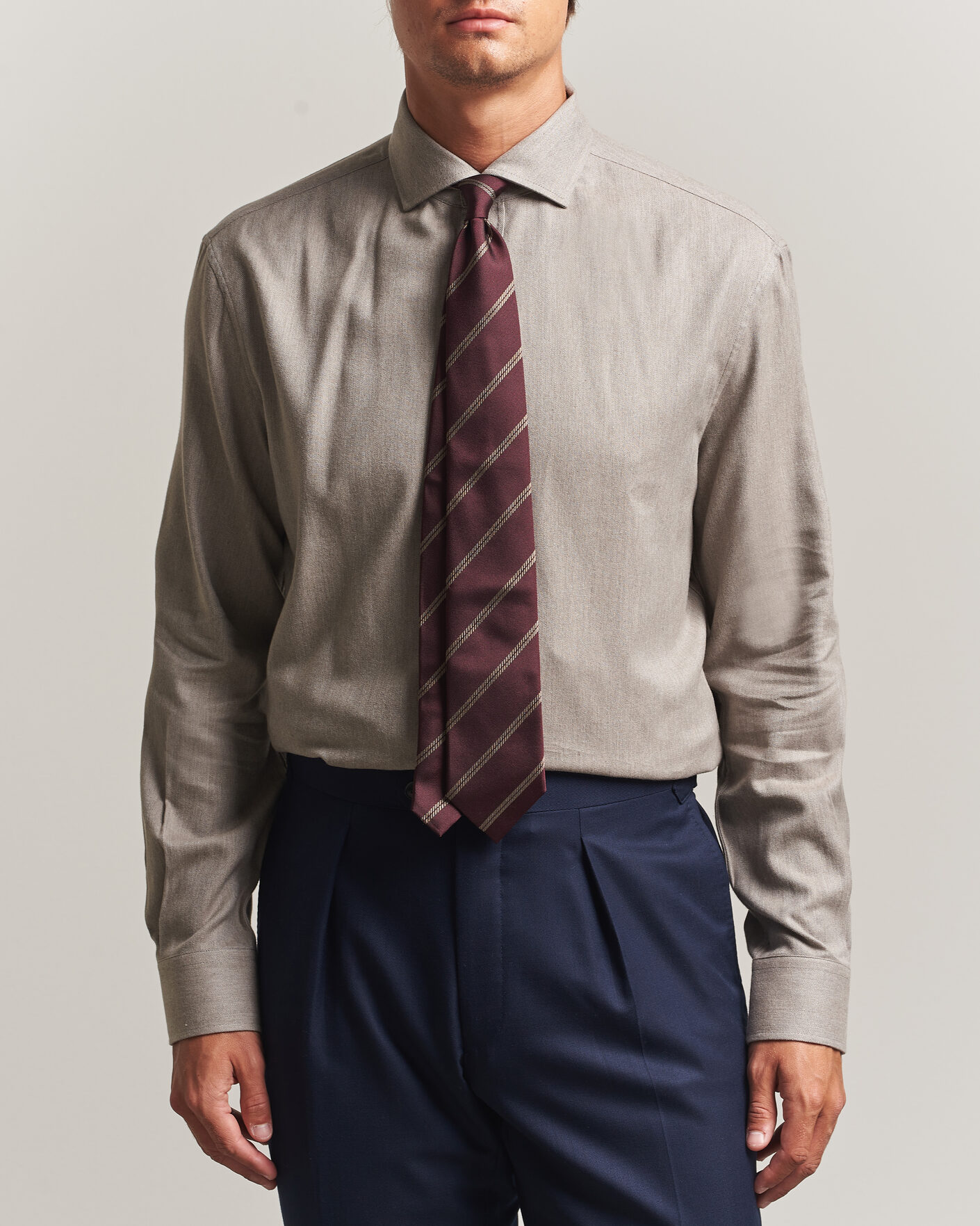 Men | Shirts | Brunello Cucinelli | Cotton Flannel Shirt Granite