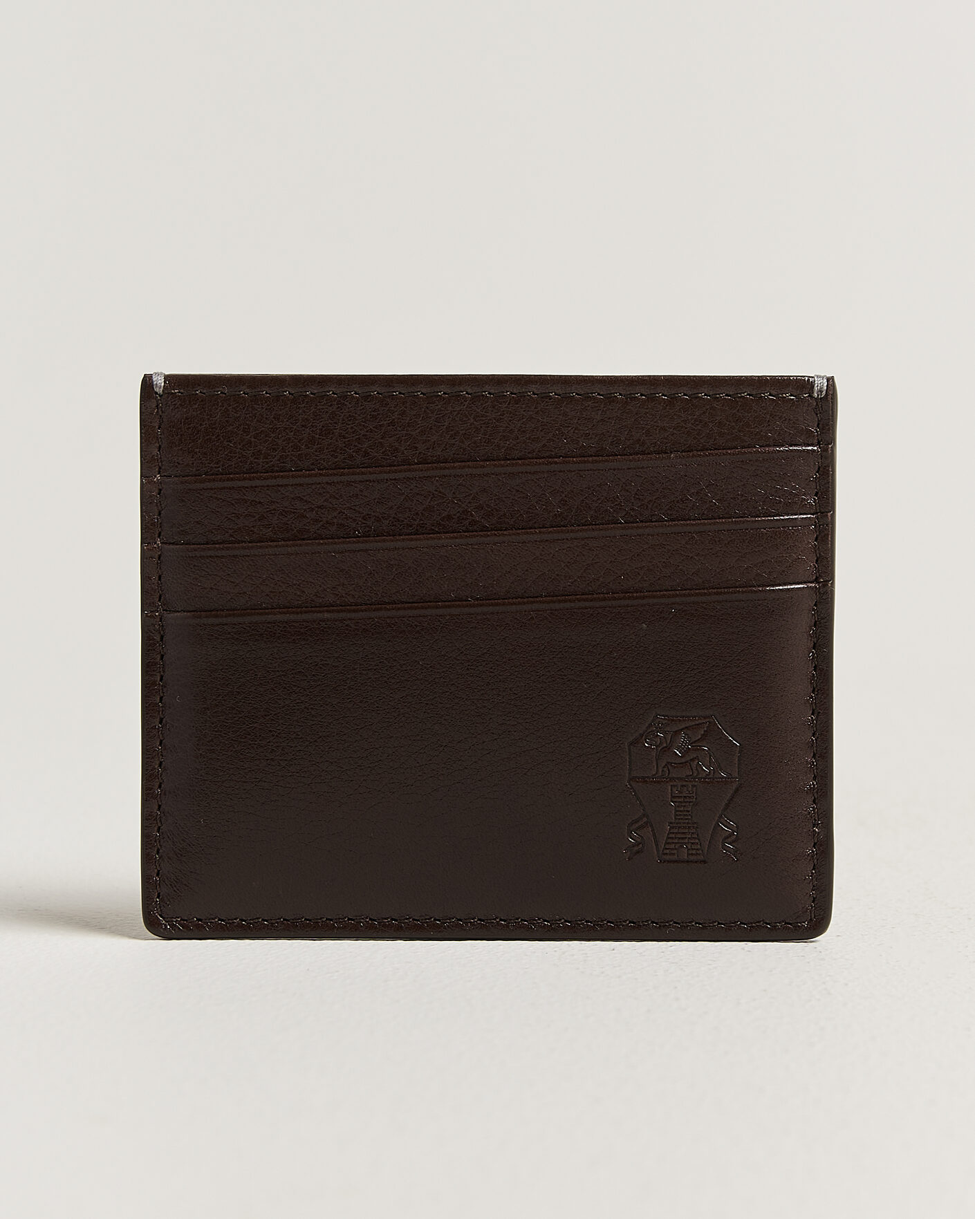 Men | Wallets | Brunello Cucinelli | Grain Leather Card Holder Dark Brown