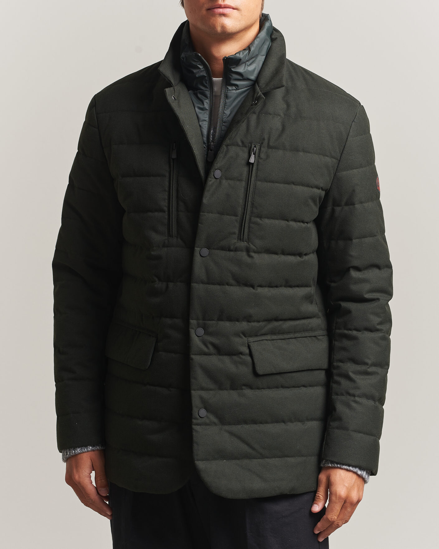 Men | Coats & Jackets | Save The Duck | Felipe Padded Flannel Jacket Green Black