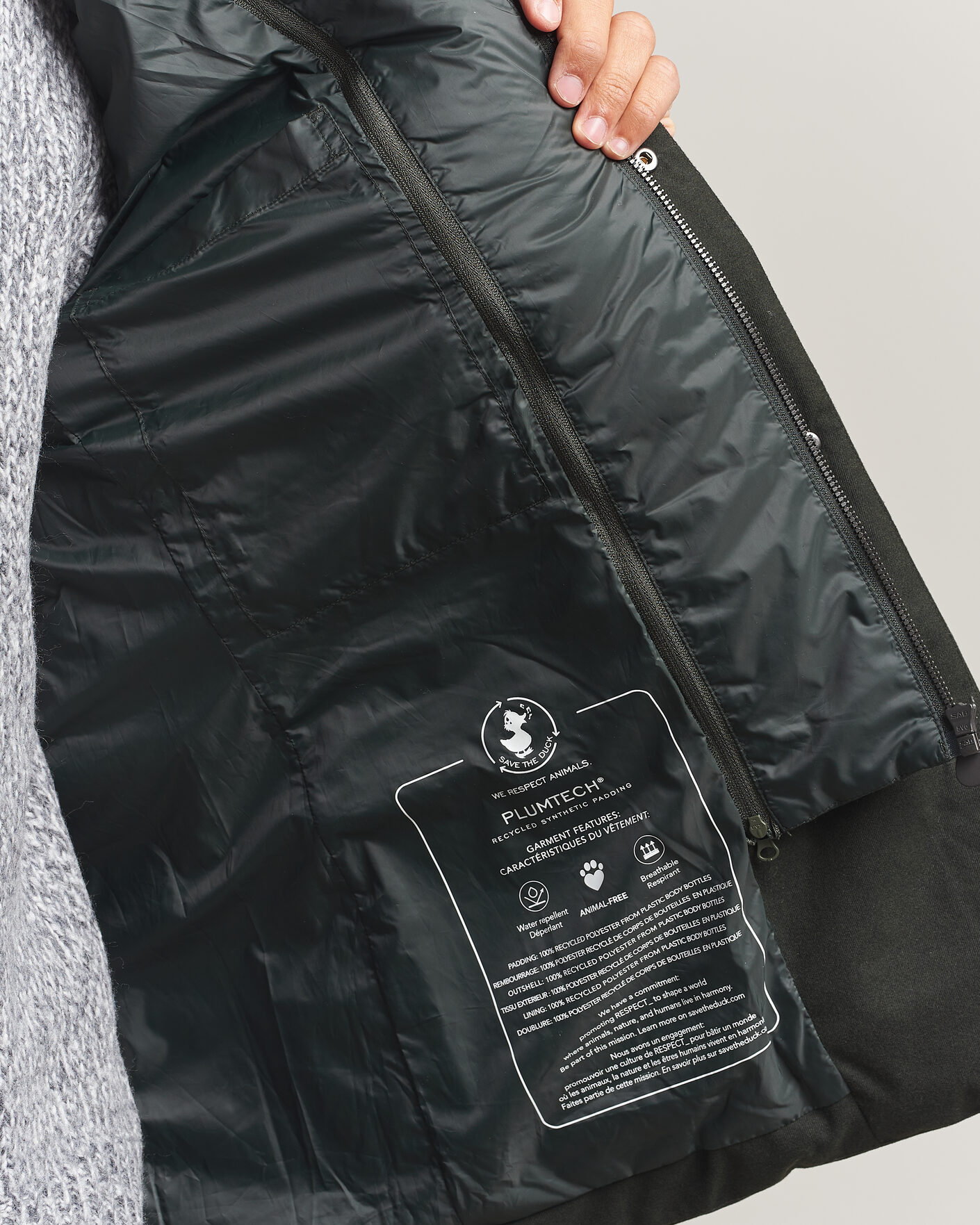 Men | Coats & Jackets | Save The Duck | Felipe Padded Flannel Jacket Green Black