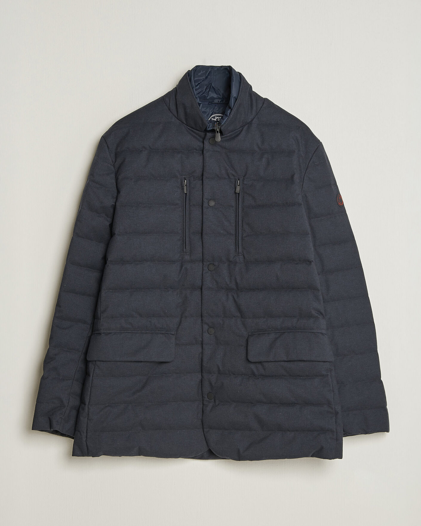 Men | Coats & Jackets | Save The Duck | Felipe Padded Flannel Jacket Navy Blue
