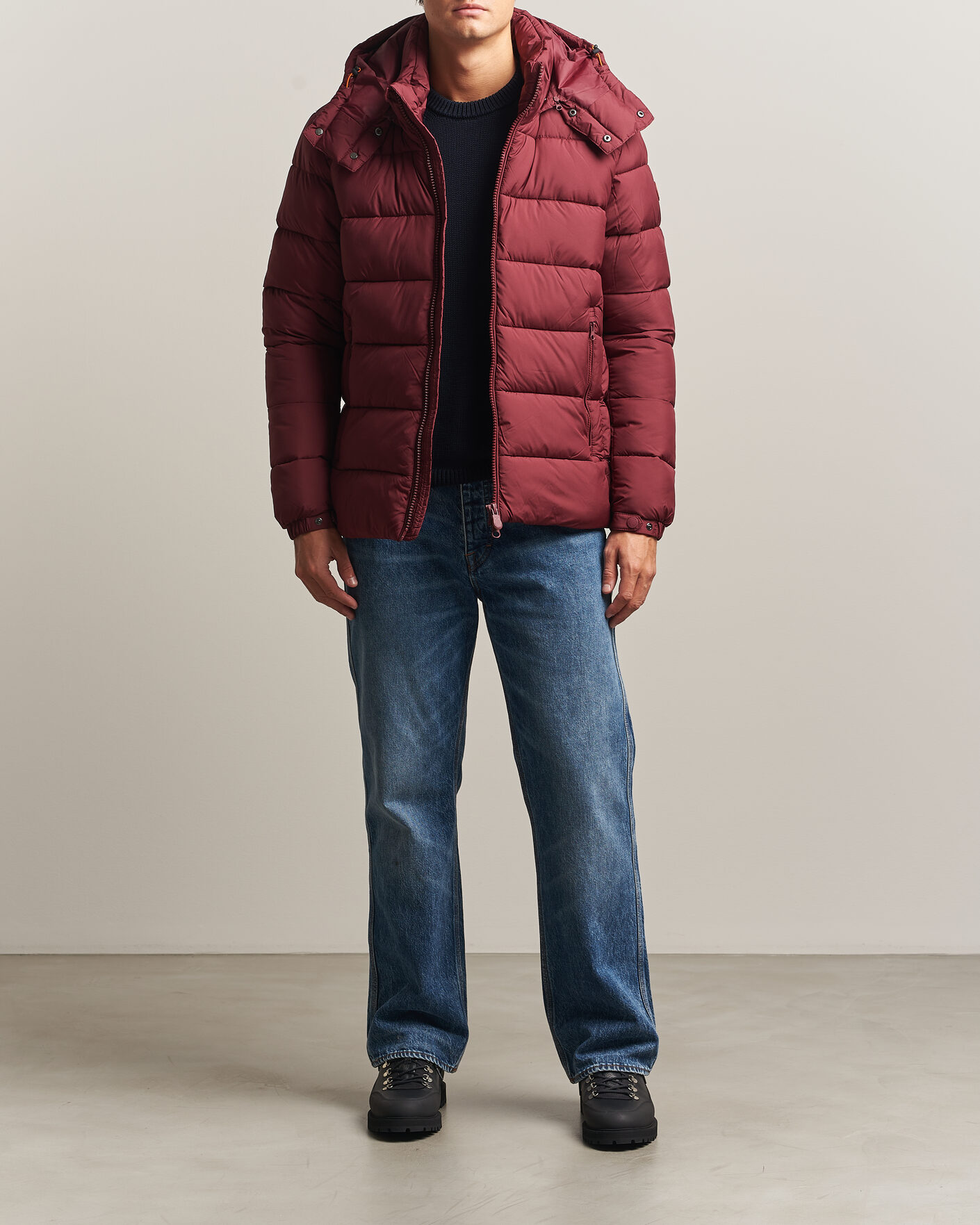 Men | Coats & Jackets | Save The Duck | Boris Matt Padded Puffer Wine Red