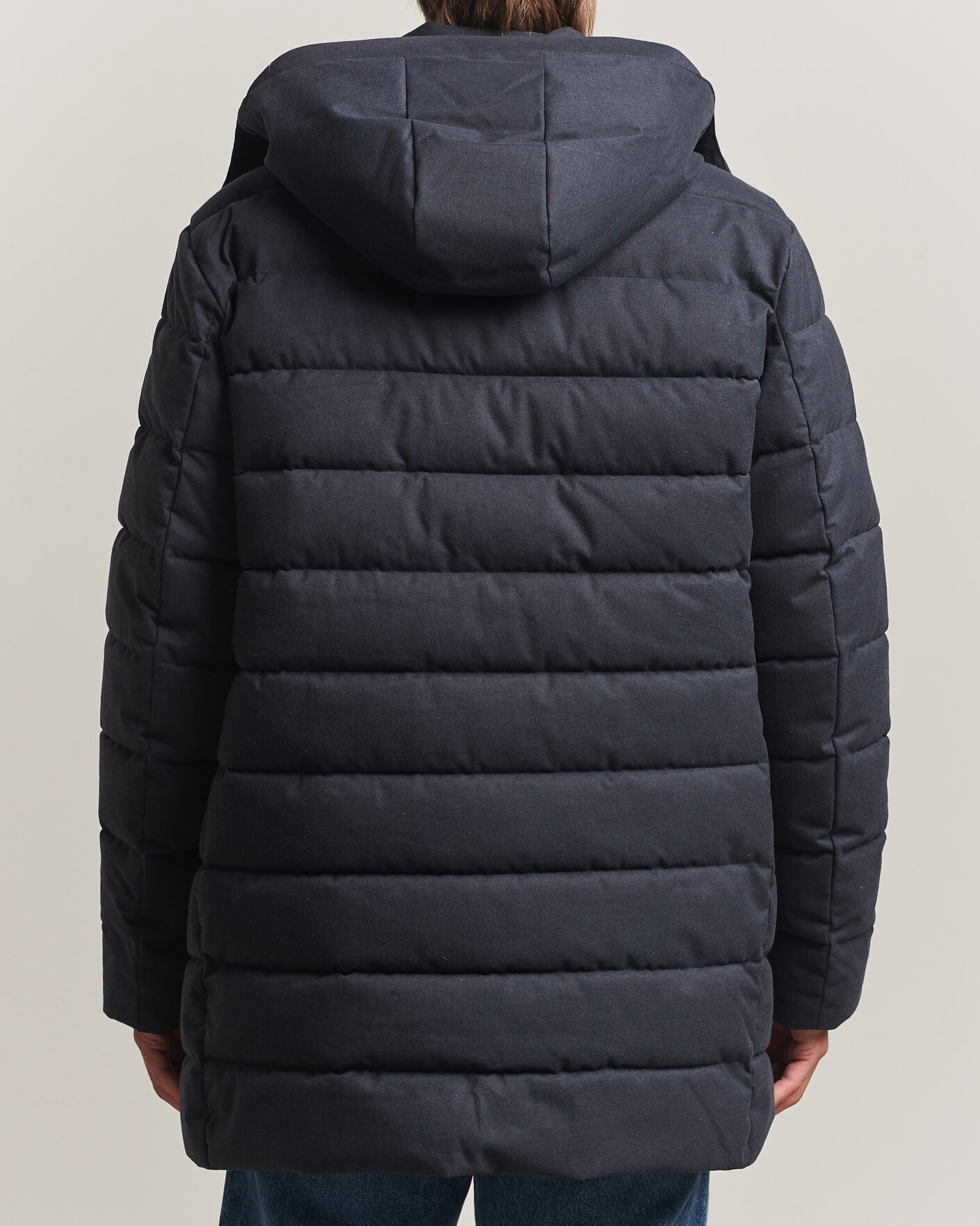 Men | Coats & Jackets | Save The Duck | Byrne Padded Flannel Coat Navy Blue Melange