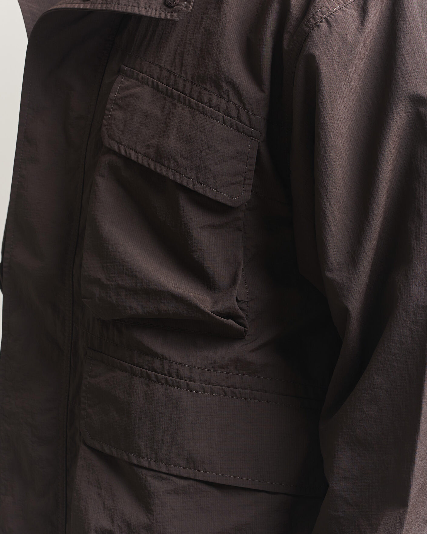 Men | Coats & Jackets | Snow Peak | Nylon Double Rip Jacket Dark Brown