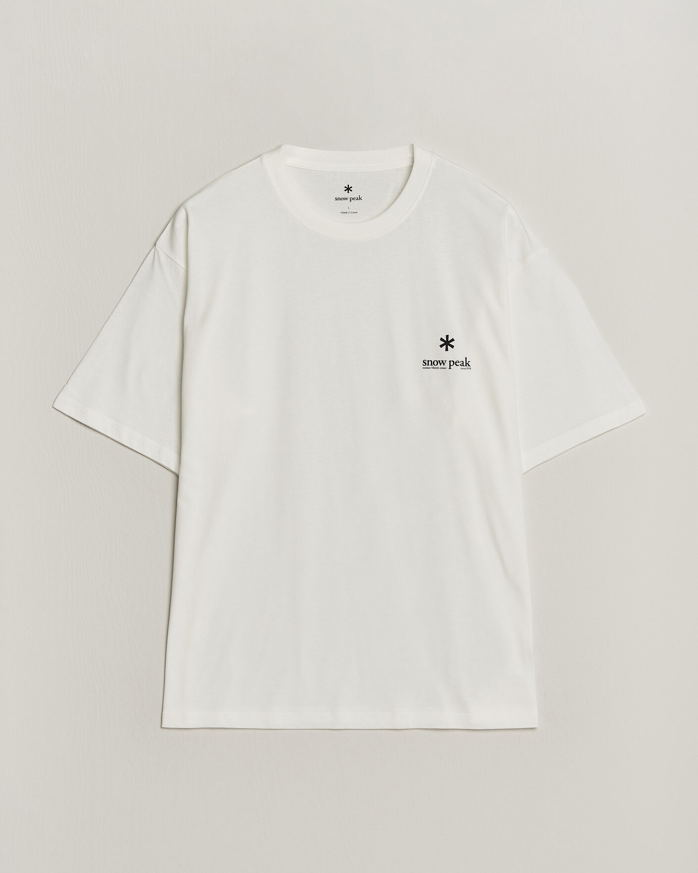 Men | T-Shirts | Snow Peak | Soft Cotton Relaxed Logo T-Shirt Off White