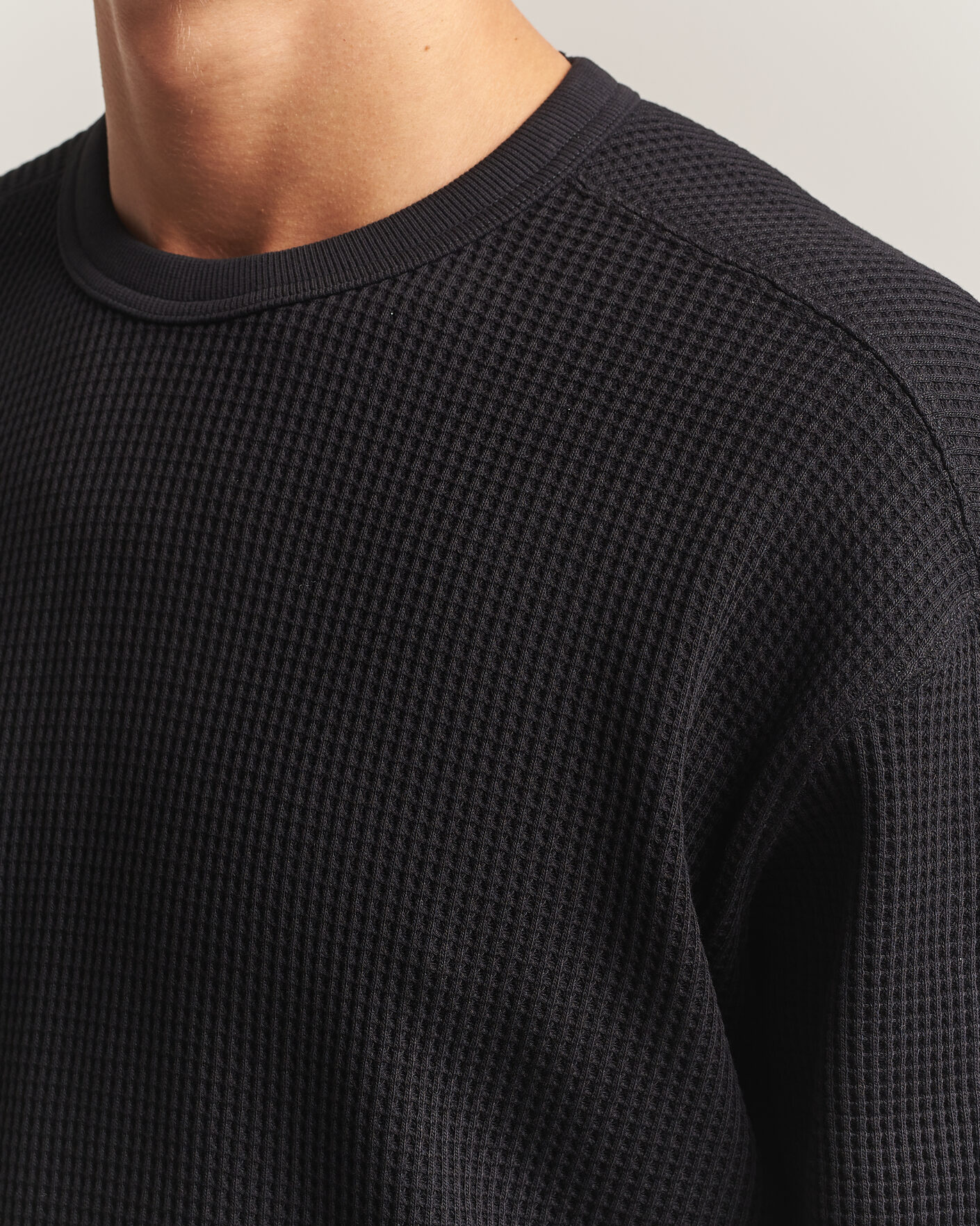 Men | Sweaters & Knitwear | Snow Peak | Heavyweight Waffle Pullover Black