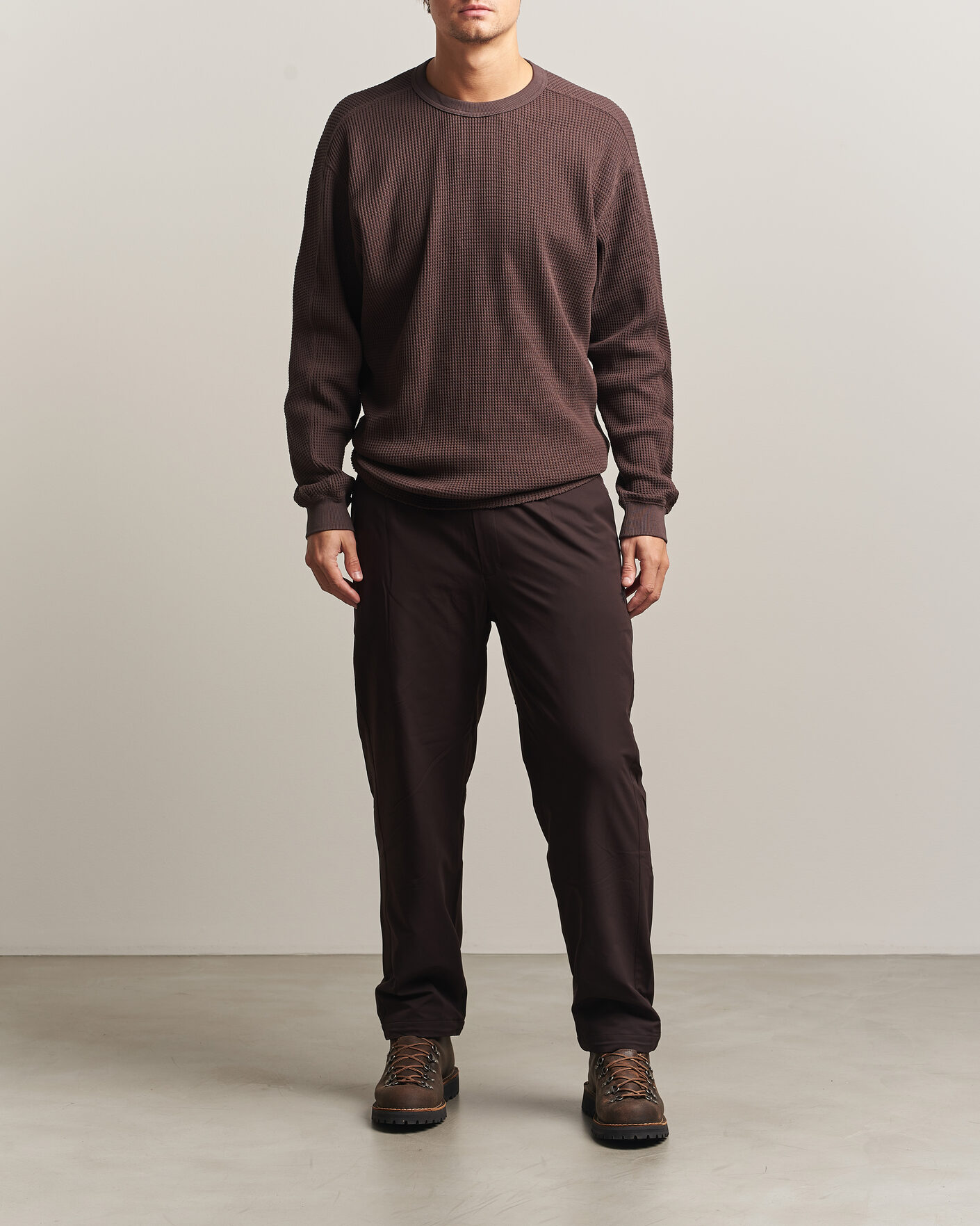 Men | Sweaters & Knitwear | Snow Peak | Heavyweight Waffle Pullover Dark Brown