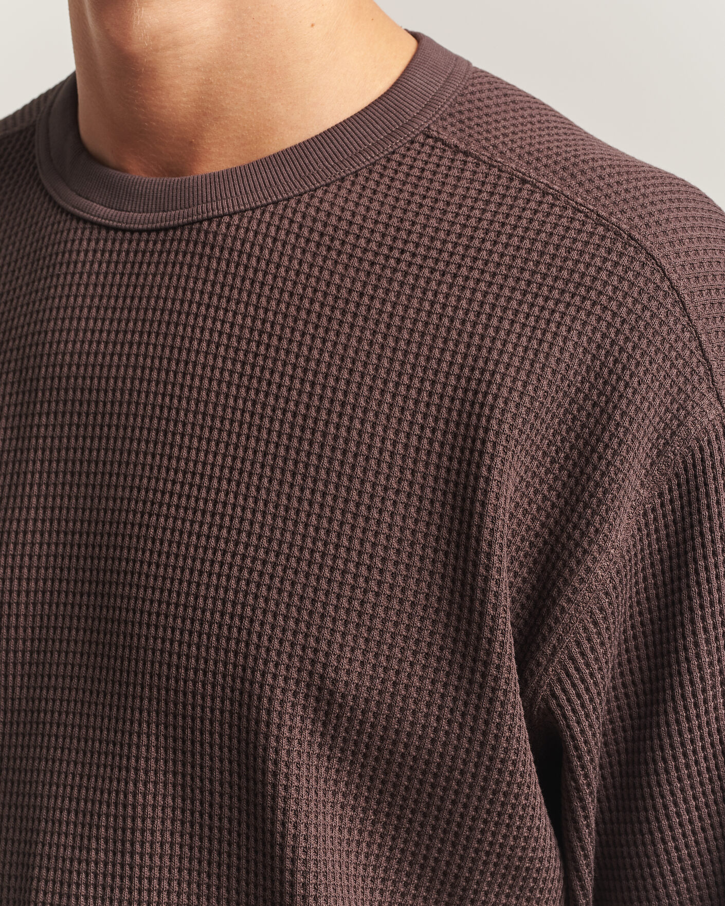 Men | Sweaters & Knitwear | Snow Peak | Heavyweight Waffle Pullover Dark Brown