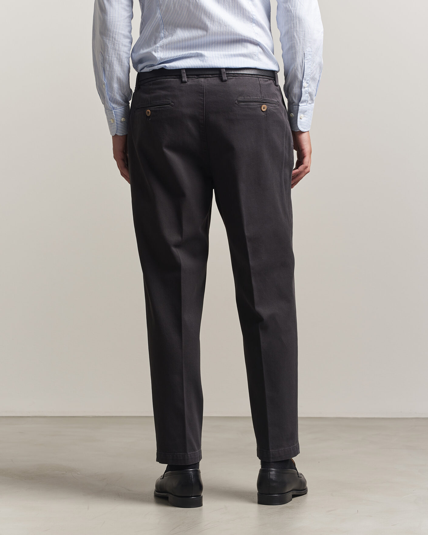 Men | Trousers | Briglia 1949 | Portobello Loose Fit Cotton Trousers Dark Grey