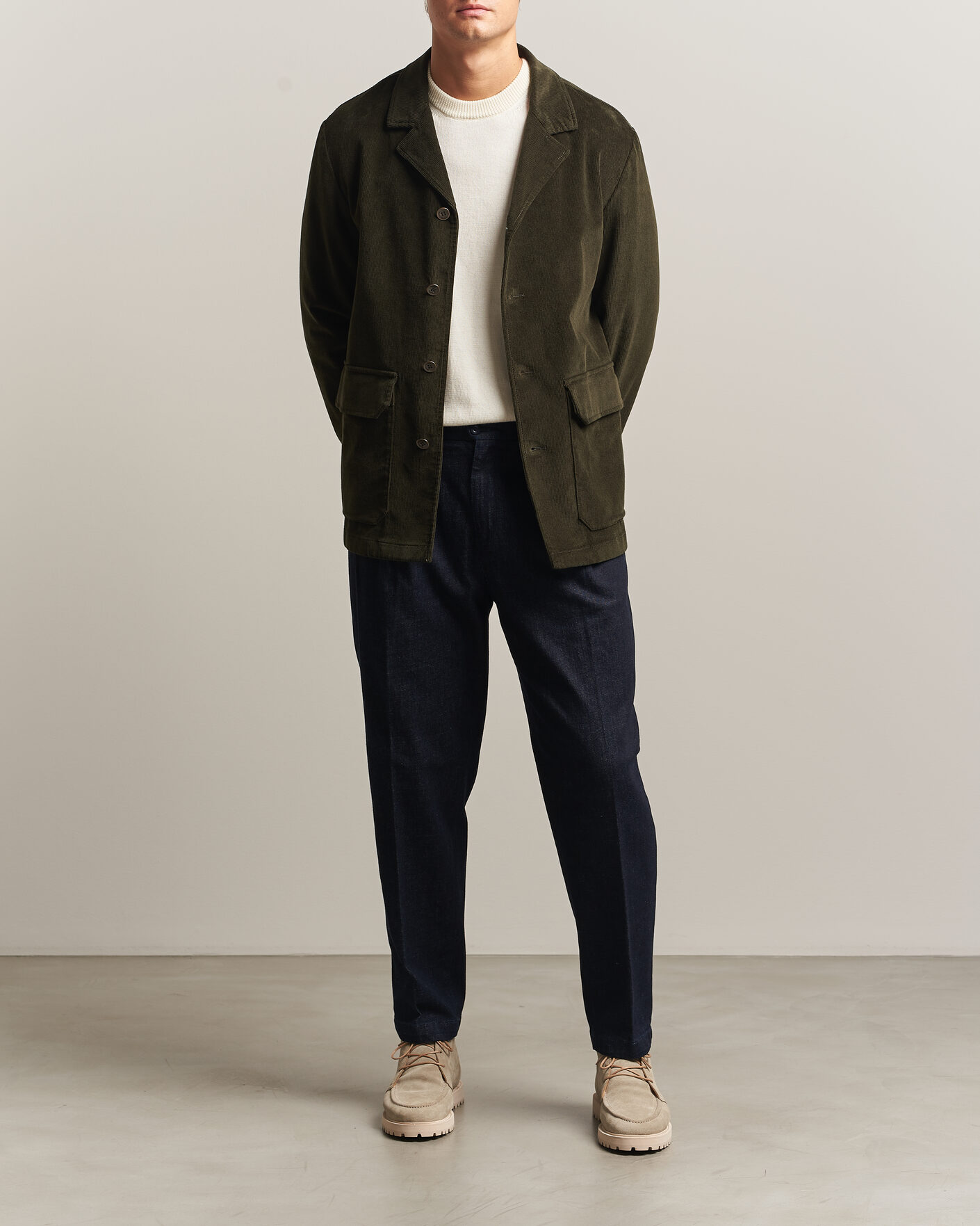 Men | Trousers | Briglia 1949 | Portobello Loose Fit Denim Trousers Dark Blue