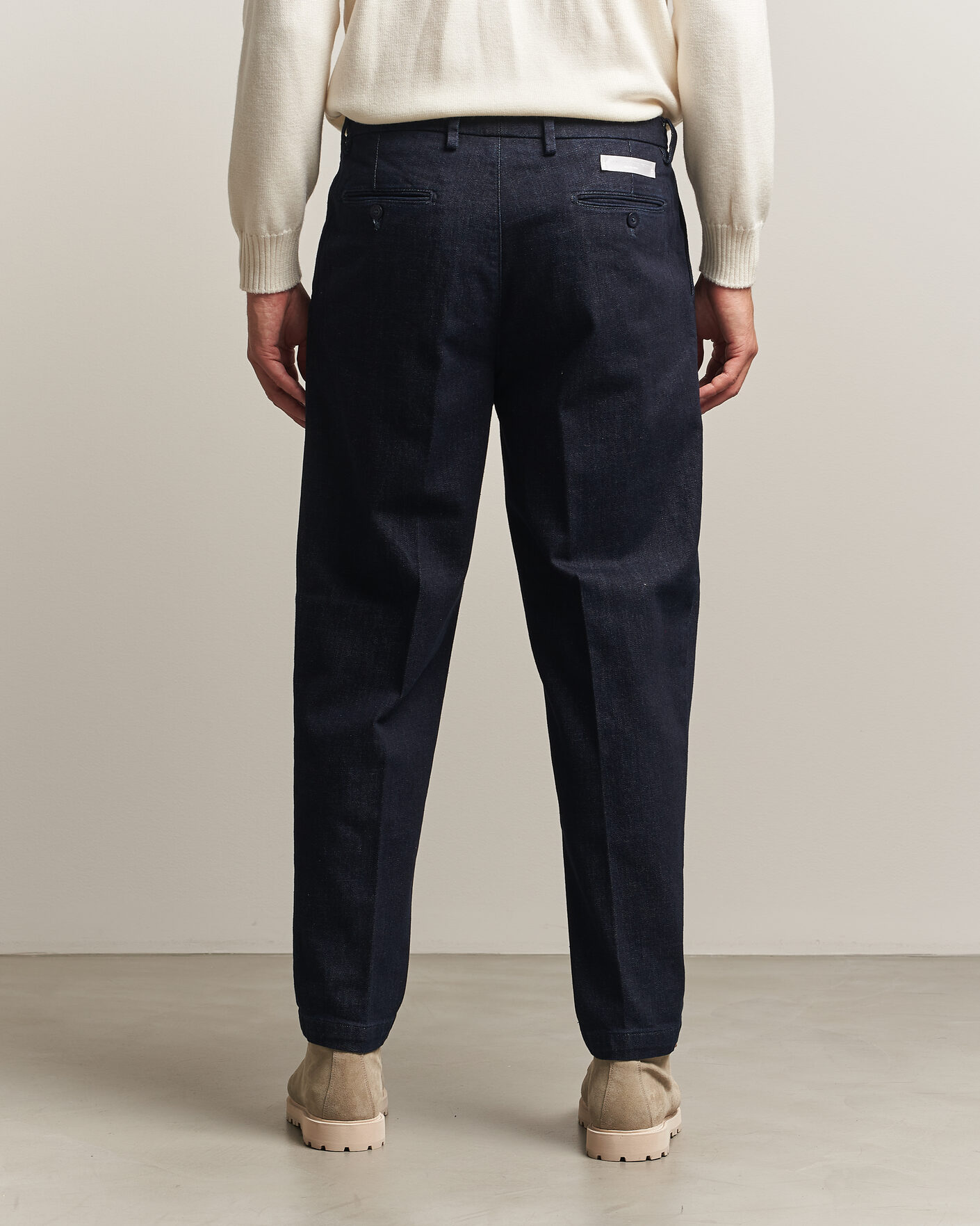 Men | Trousers | Briglia 1949 | Portobello Loose Fit Denim Trousers Dark Blue