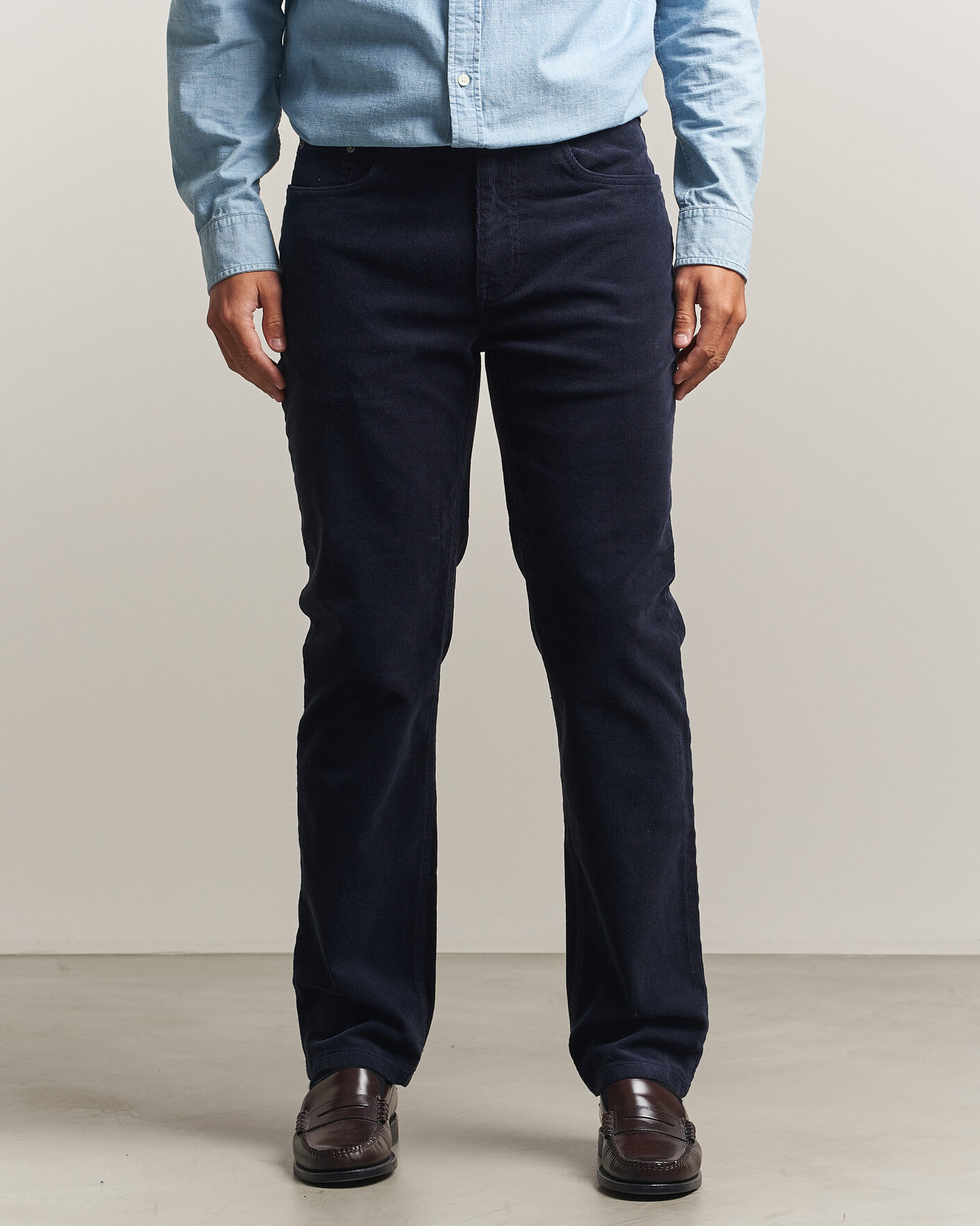 Men | Trousers | Gant | Regular Fit Corduroy 5-Pocket Pants Evening Blue