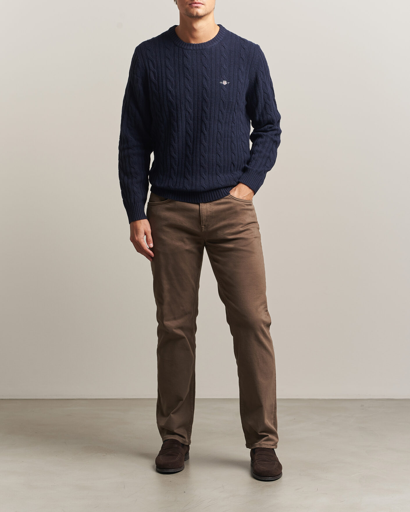 Men | Trousers | Gant | Regular Fit Moleskin 5-Pocket Pants Faded Taupe