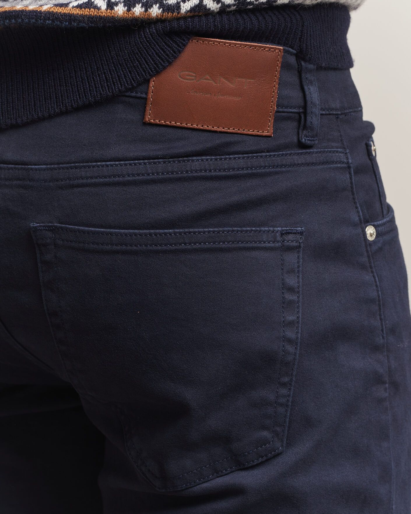 Men | Trousers | Gant | Regular Fit Moleskin 5-Pocket Pants Evening Blue