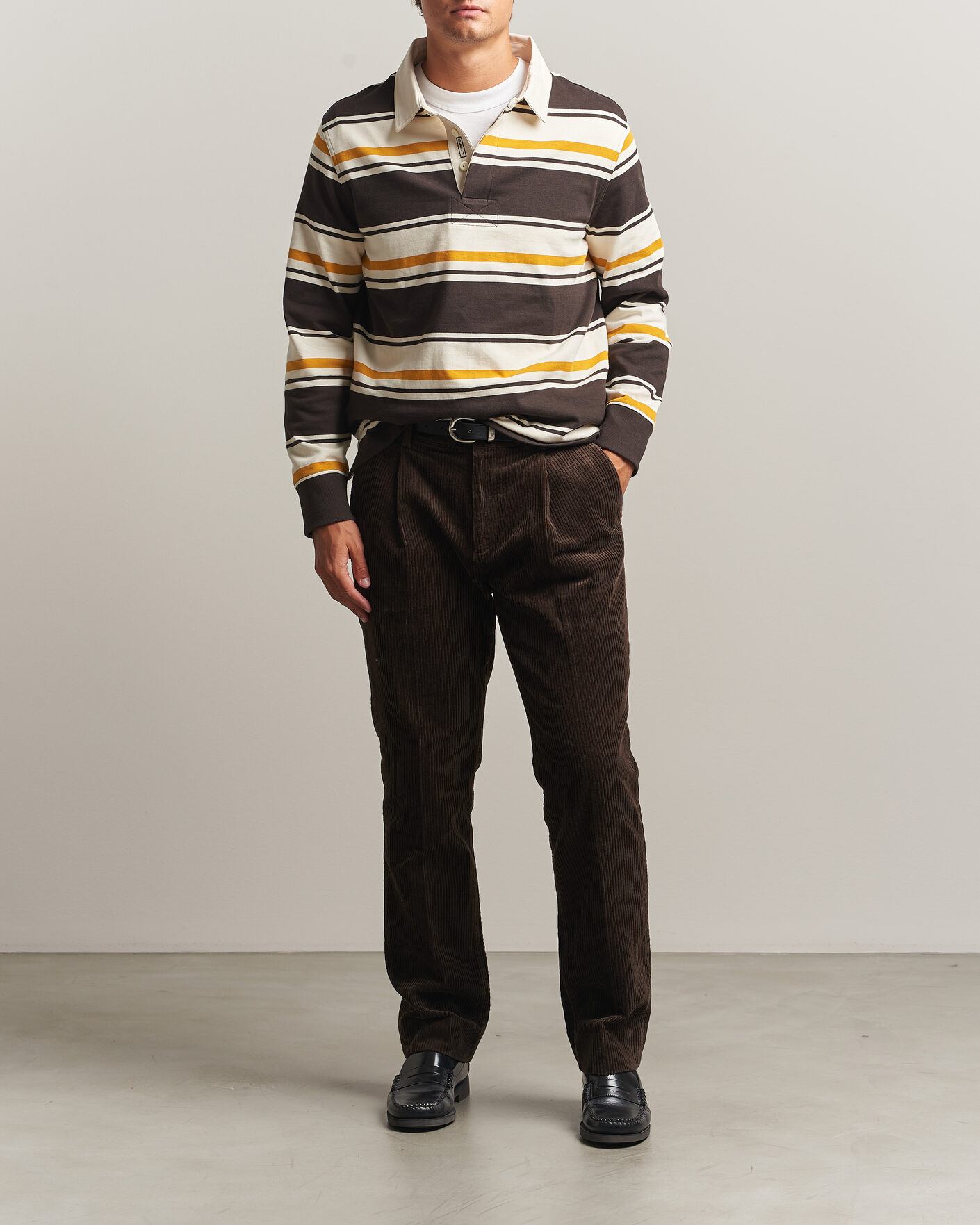 Men | Trousers | Gant | Corduroy Trousers Black Brown
