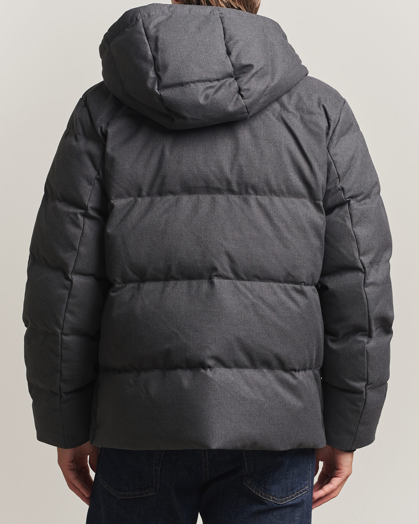 Men | Coats & Jackets | Gant | Flannel Down Hooded Jacket Black Grey