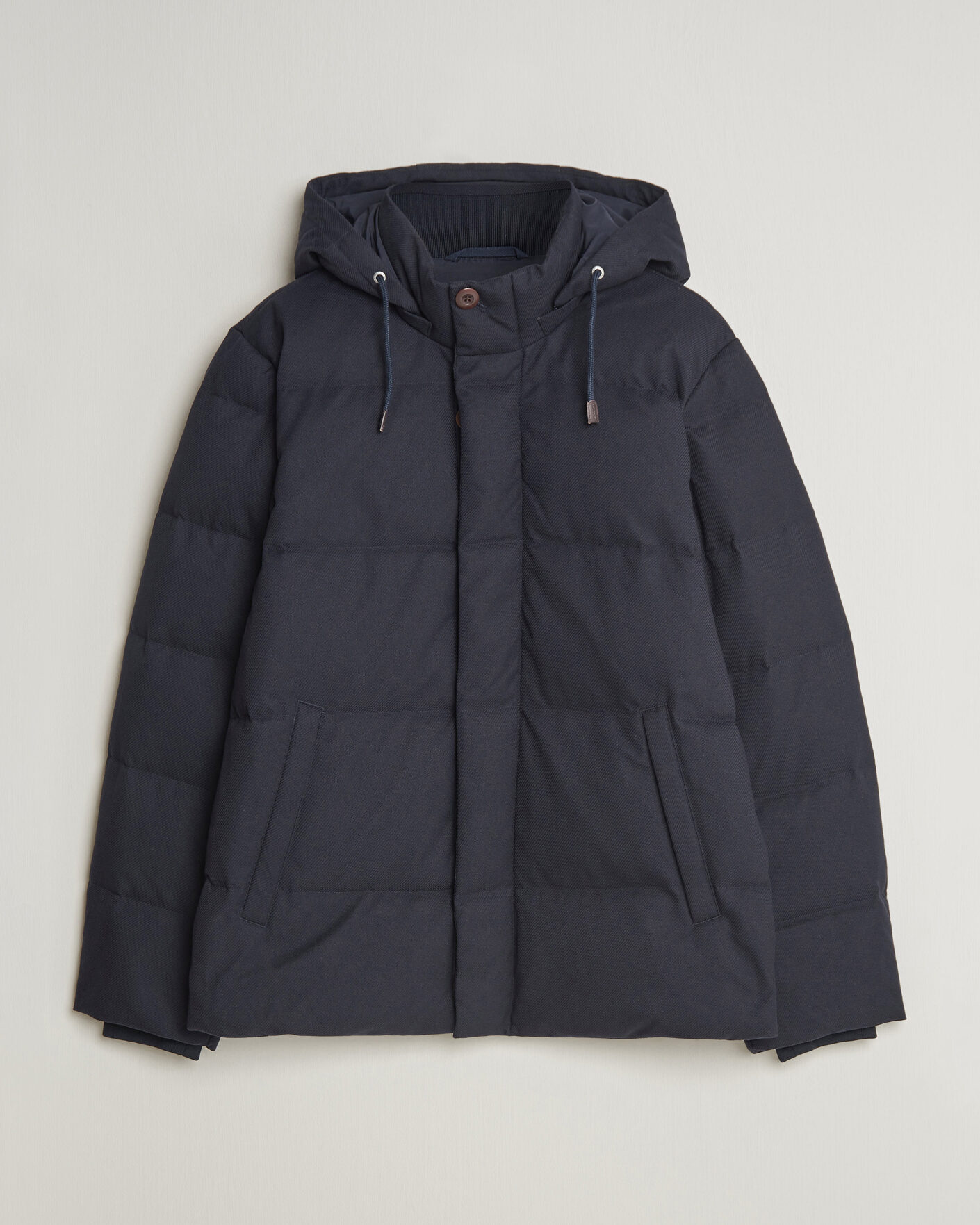 Men | Coats & Jackets | Gant | Flannel Down Hooded Jacket Evening Blue