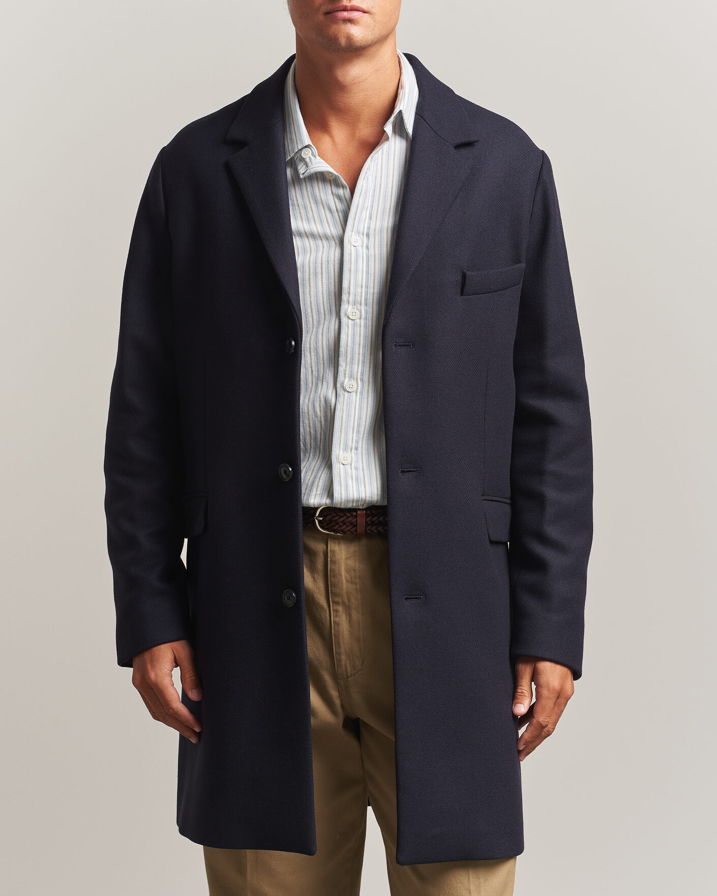 Men | Coats & Jackets | Gant | Classic Wool/Cashmere Coat Evening Blue
