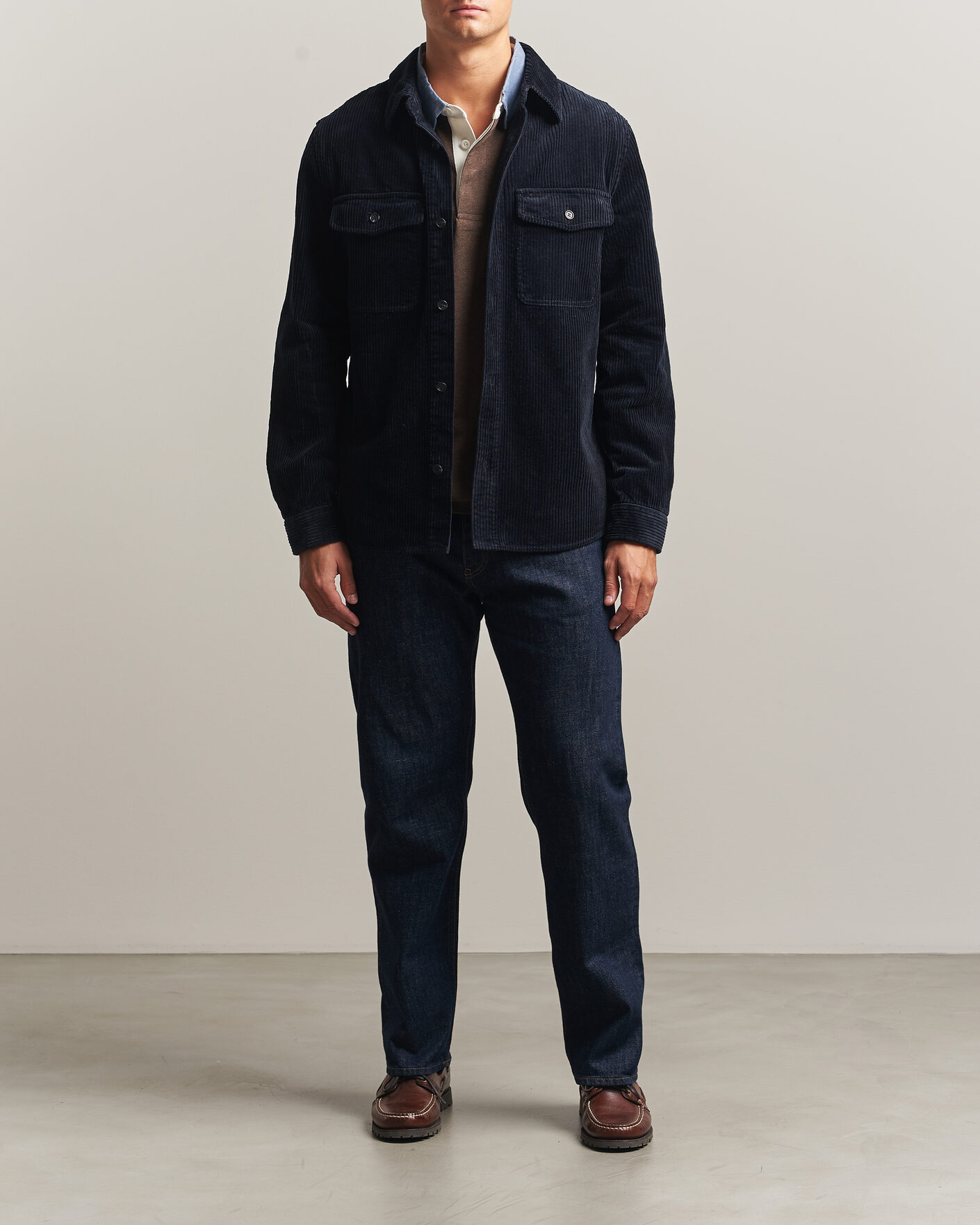 Men | Shirts | Gant | Regular Fit Corduroy Overshirt Evening Blue