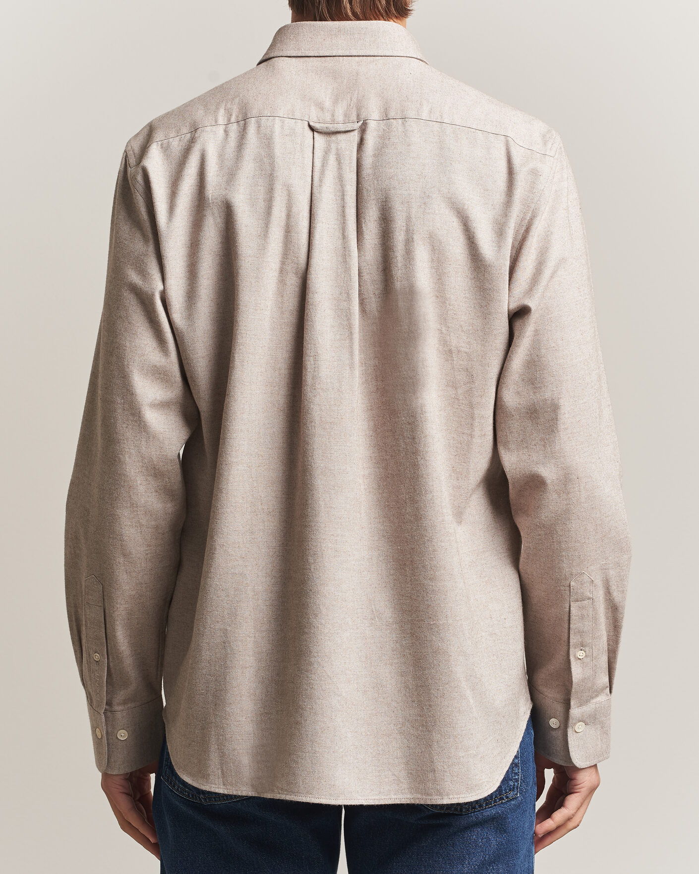 Men | Shirts | Gant | Regular Fit Flannel Shirt Light Brown Melange