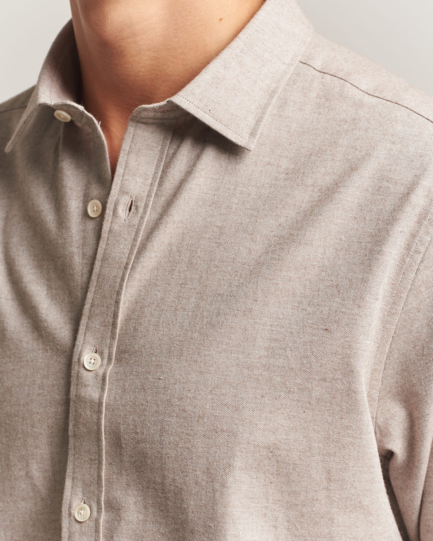 Men | Shirts | Gant | Regular Fit Flannel Shirt Light Brown Melange