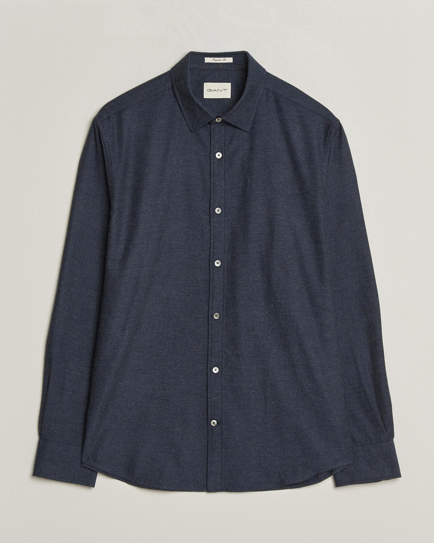 Men | Shirts | Gant | Regular Fit Flannel Shirt Dark Navy Melange