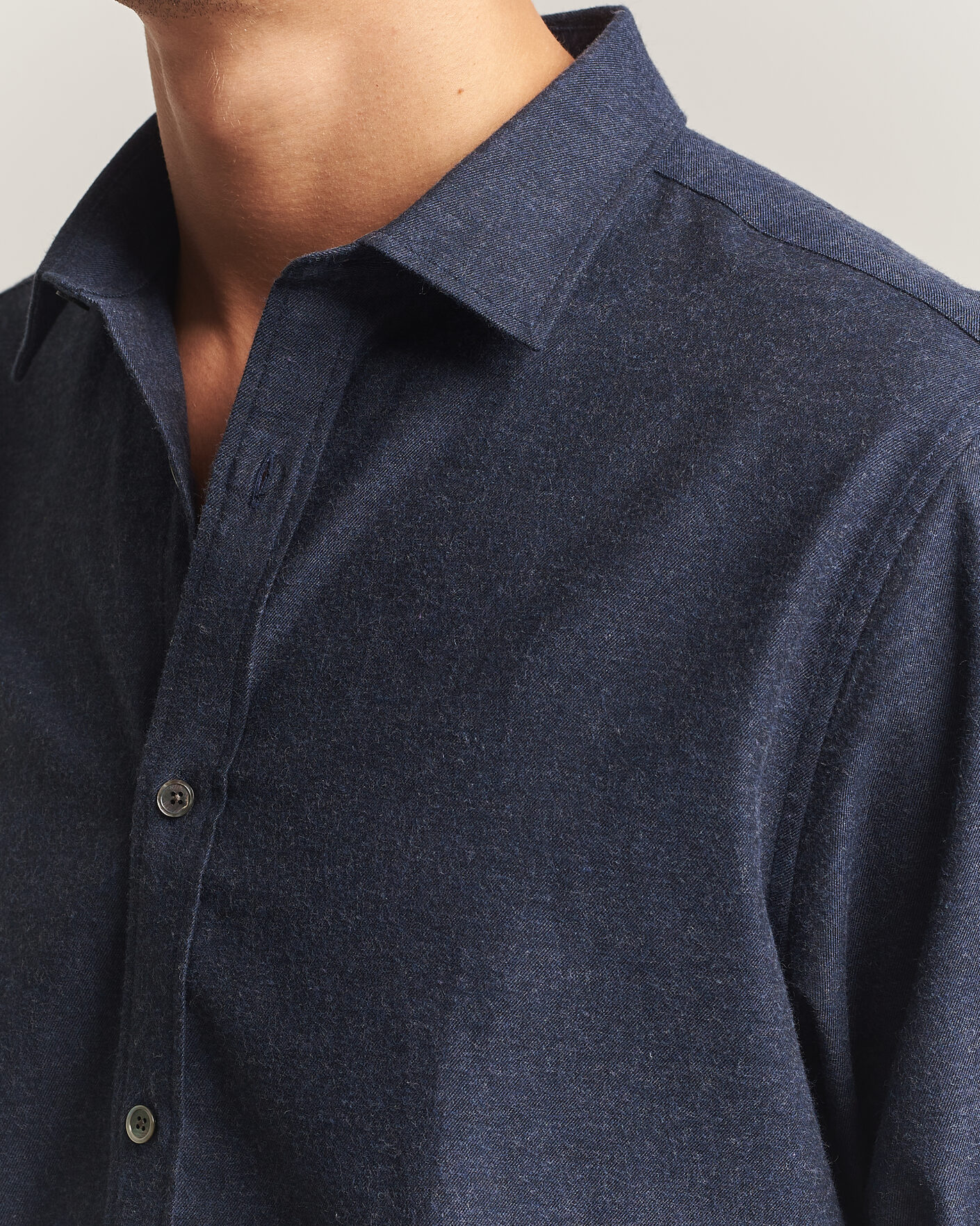 Men | Shirts | Gant | Regular Fit Flannel Shirt Dark Navy Melange