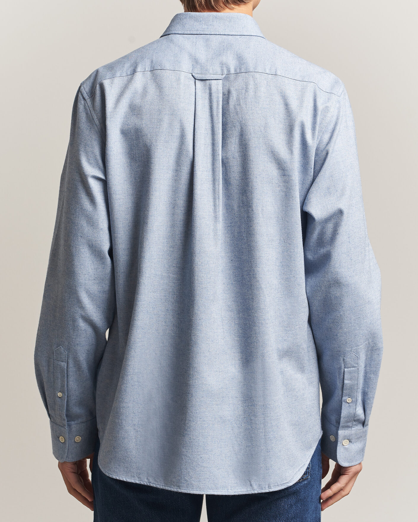 Men | Shirts | Gant | Regular Fit Flannel Shirt Light Blue Melange