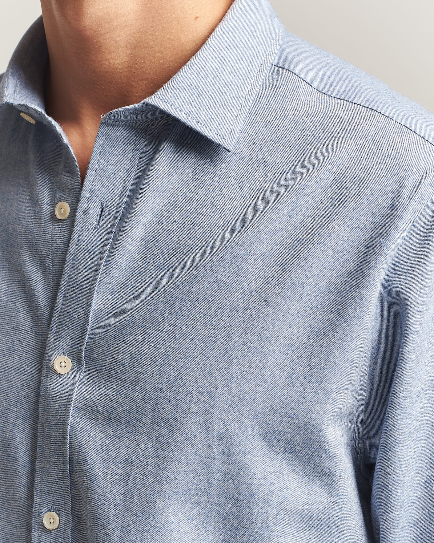 Men | Shirts | Gant | Regular Fit Flannel Shirt Light Blue Melange