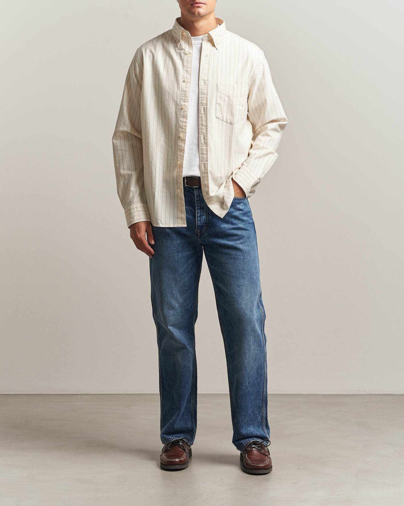 Men | Shirts | Gant | Regular Fit Archive Oxford Striped Shirt Cream
