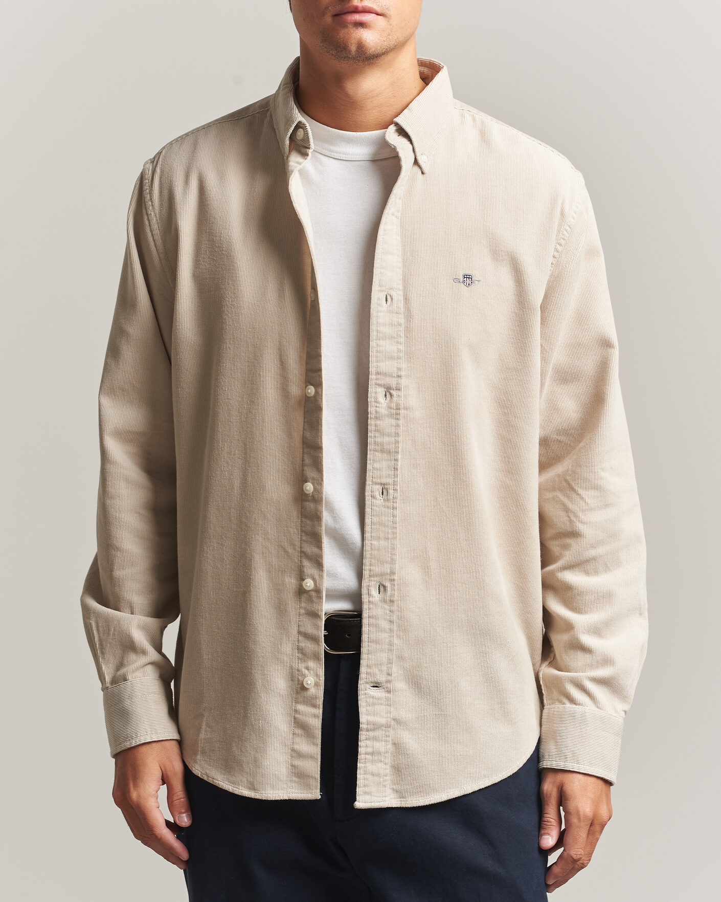 Men | Shirts | Gant | Regular Fit Corduroy Shirt Clay Beige