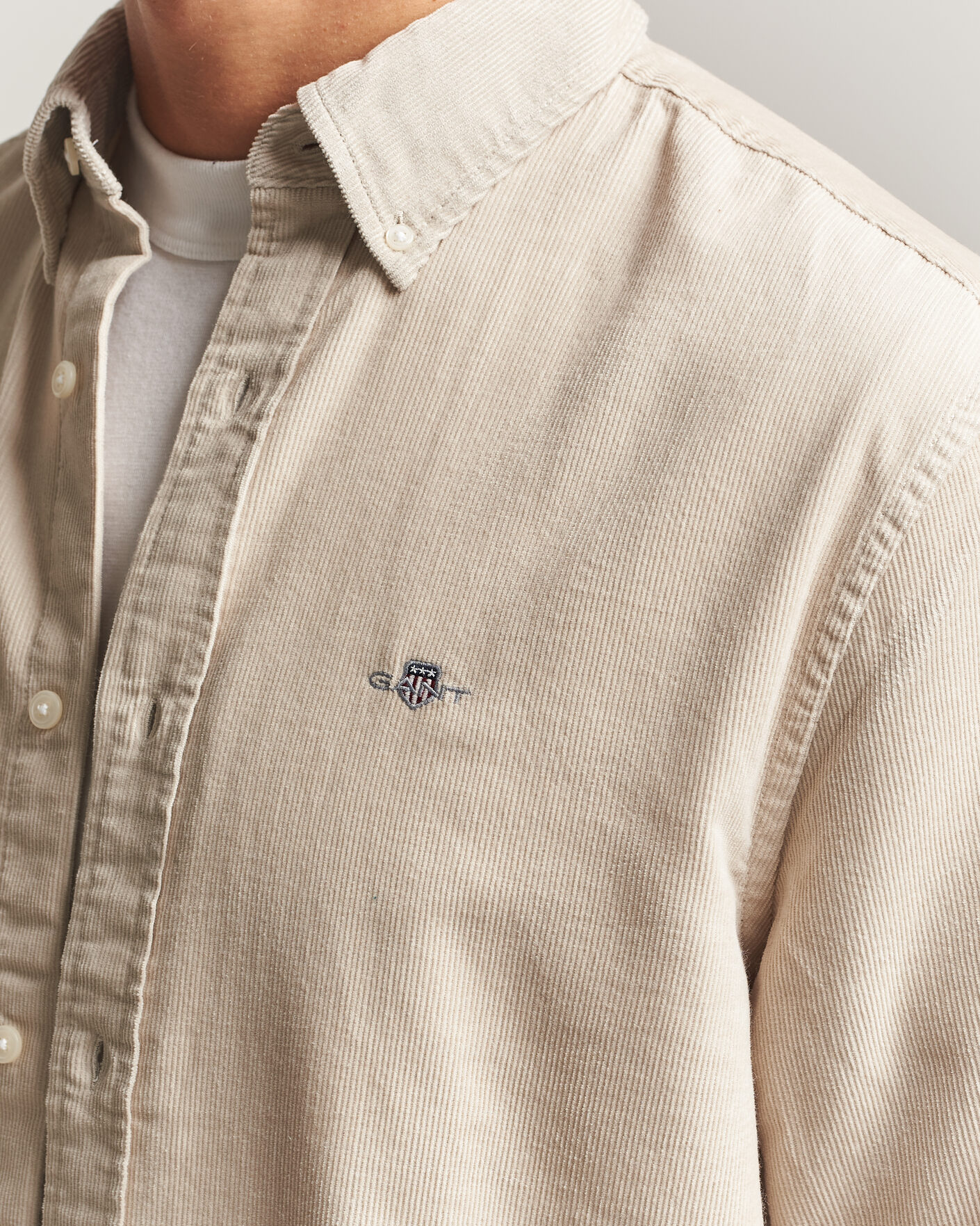 Men | Shirts | Gant | Regular Fit Corduroy Shirt Clay Beige