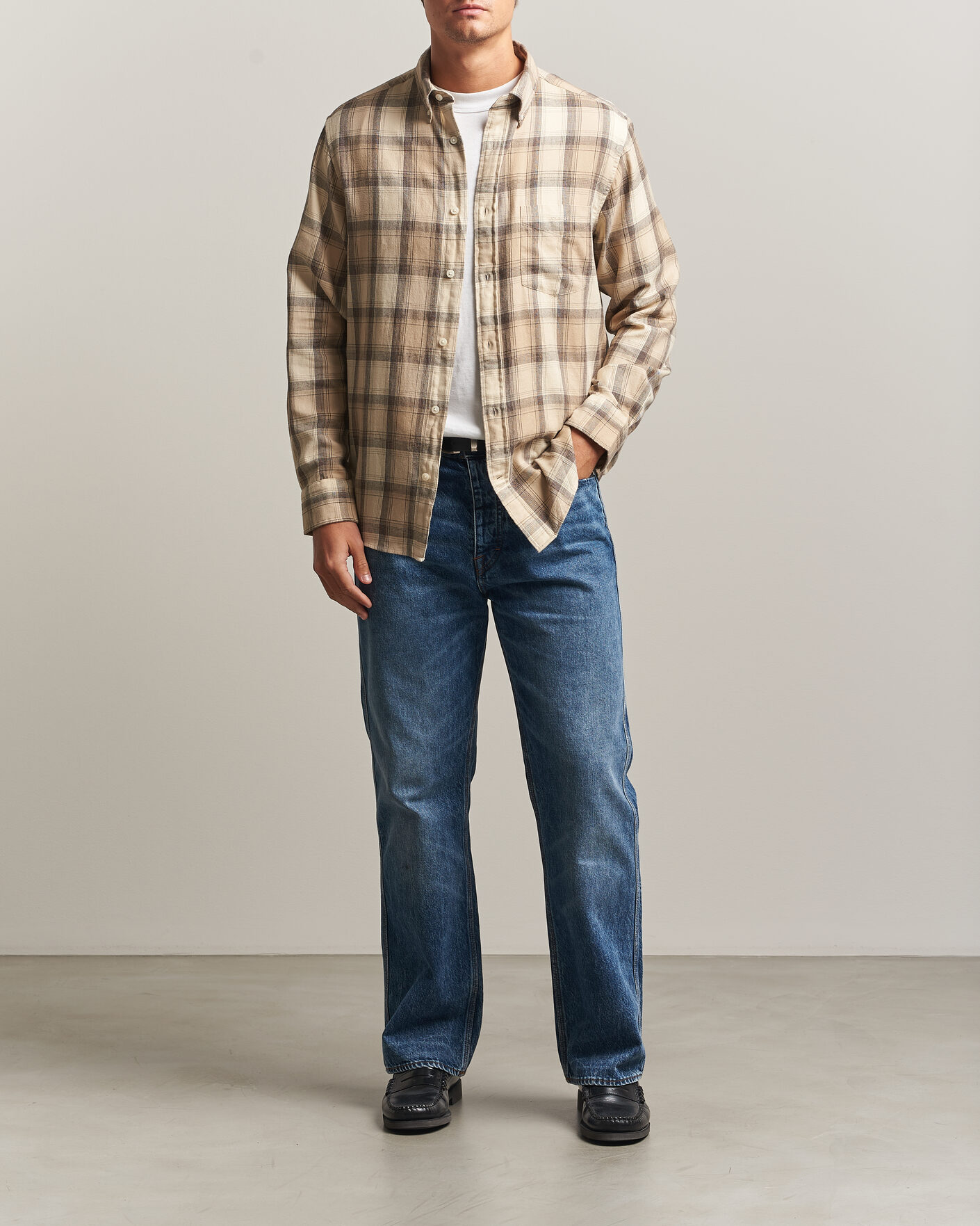 Men | Shirts | Gant | Regular Fit Windblown Flannel Checked Shirt Dry Sand