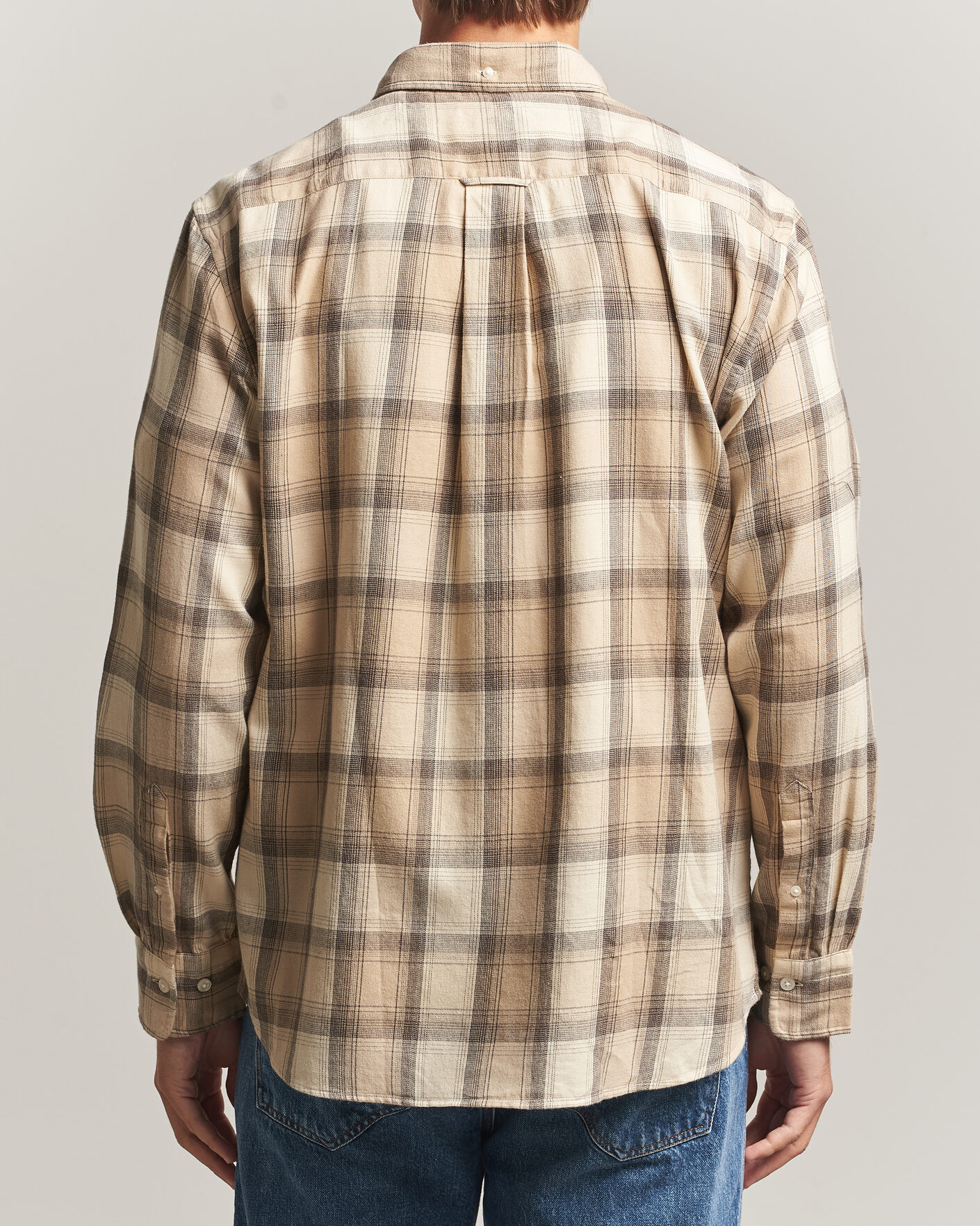 Men | Shirts | Gant | Regular Fit Windblown Flannel Checked Shirt Dry Sand