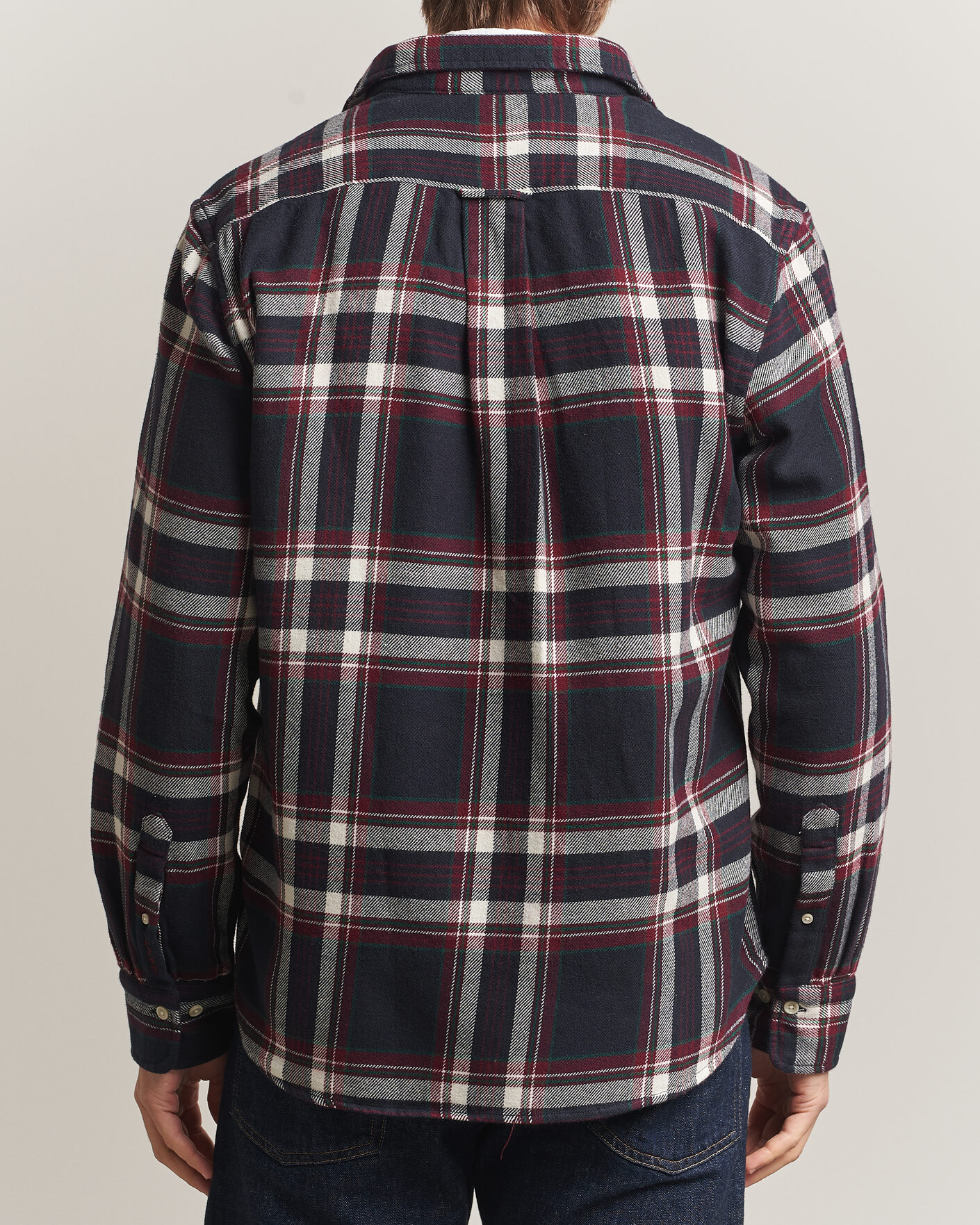 Men | Shirts | Gant | Regular Fit Flannel Checked Overshirt Evening Blue