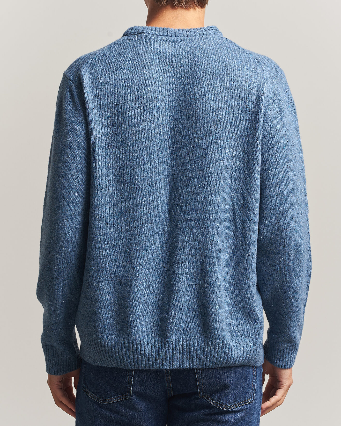 Men | Sweaters & Knitwear | Gant | Neps Wool Crew Neck Sweater Blue Horizon