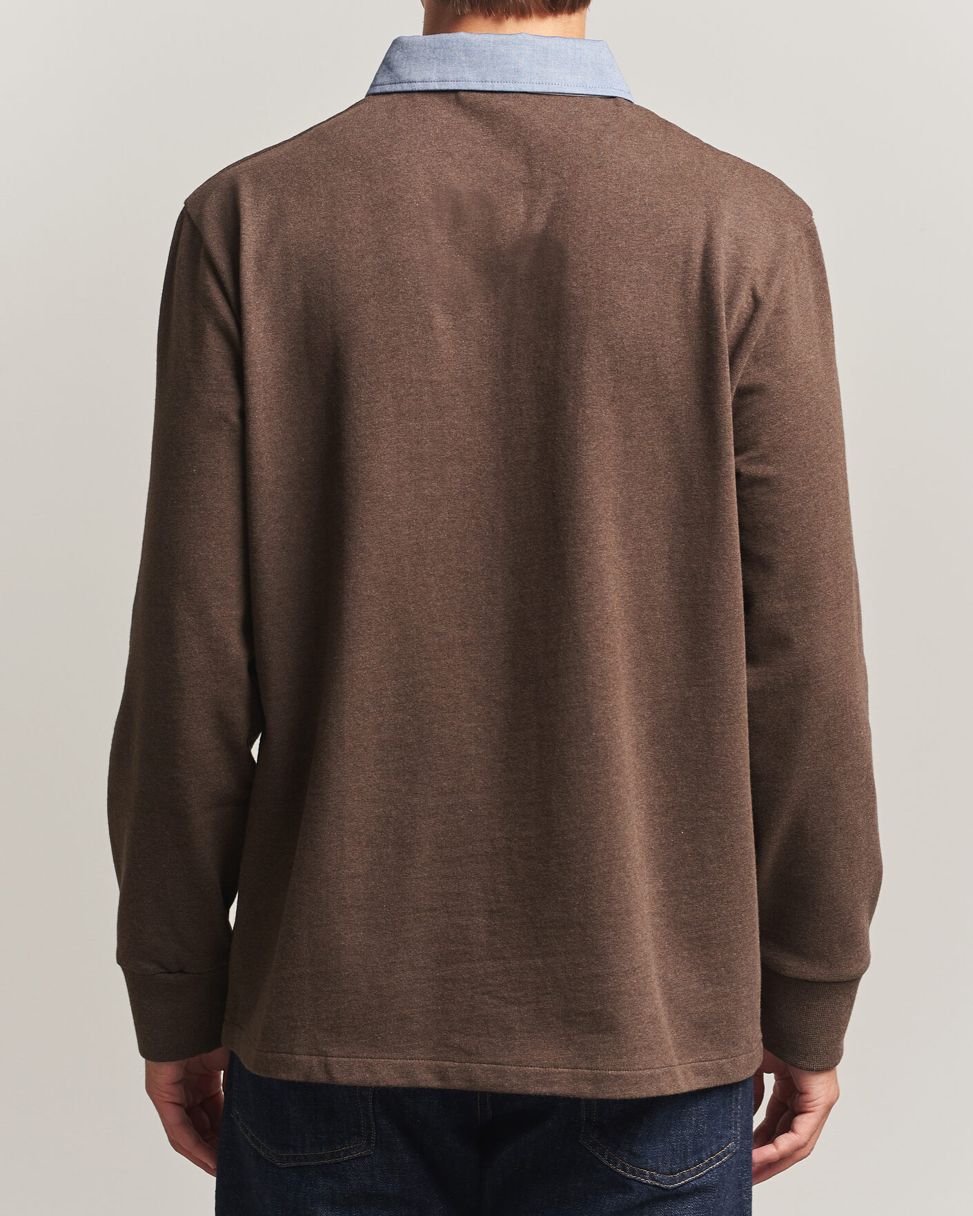 Men | Sweaters & Knitwear | Gant | Chambray Solid Heavy Rugger Black Brown Melange