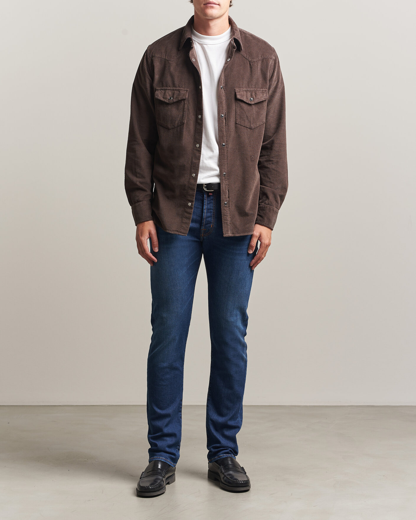 Men | Shirts | Jacob Cohën | Cord Pocket Overshirt Brown