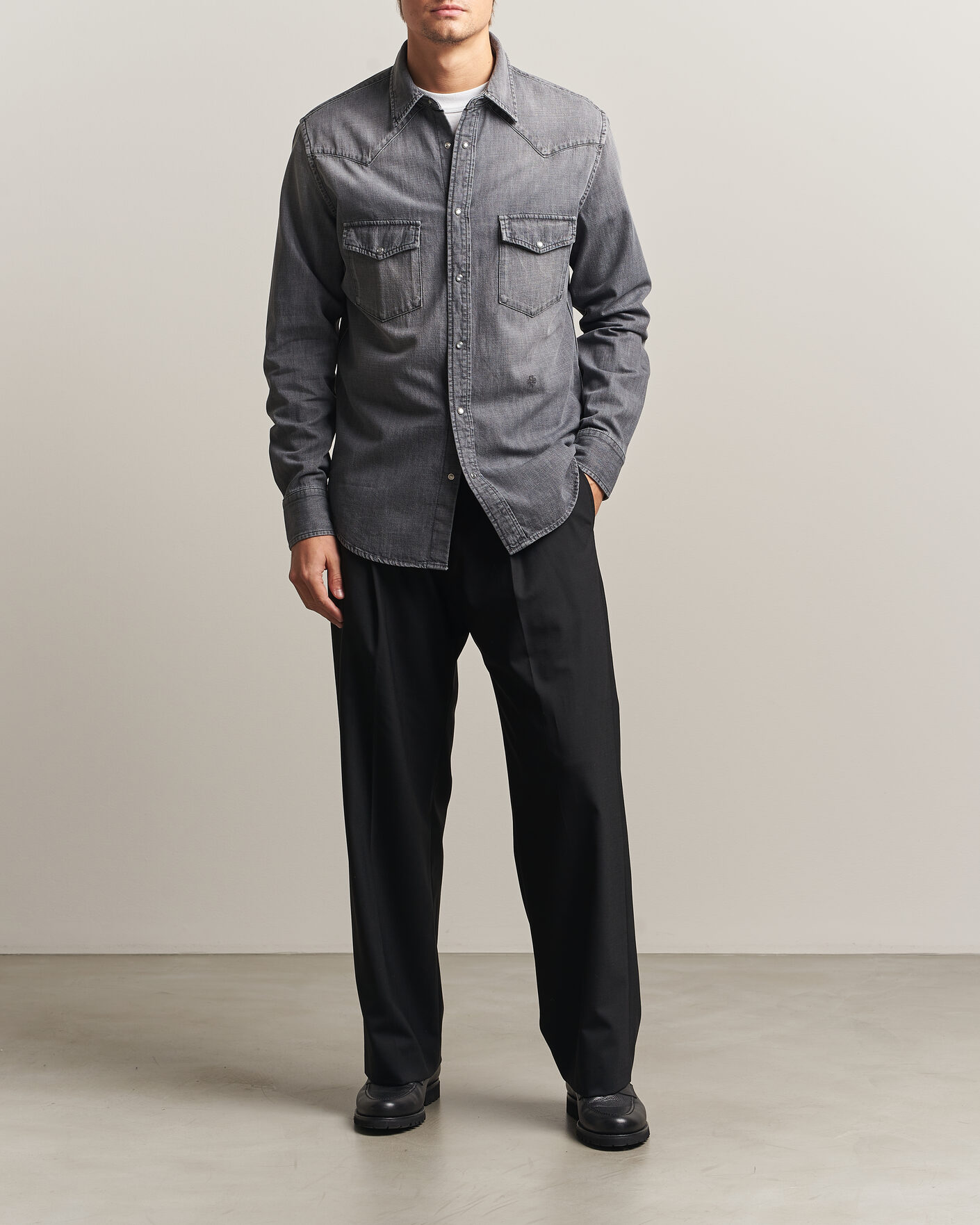 Men | Shirts | Jacob Cohën | Denim Western Pocket Overshirt Grey