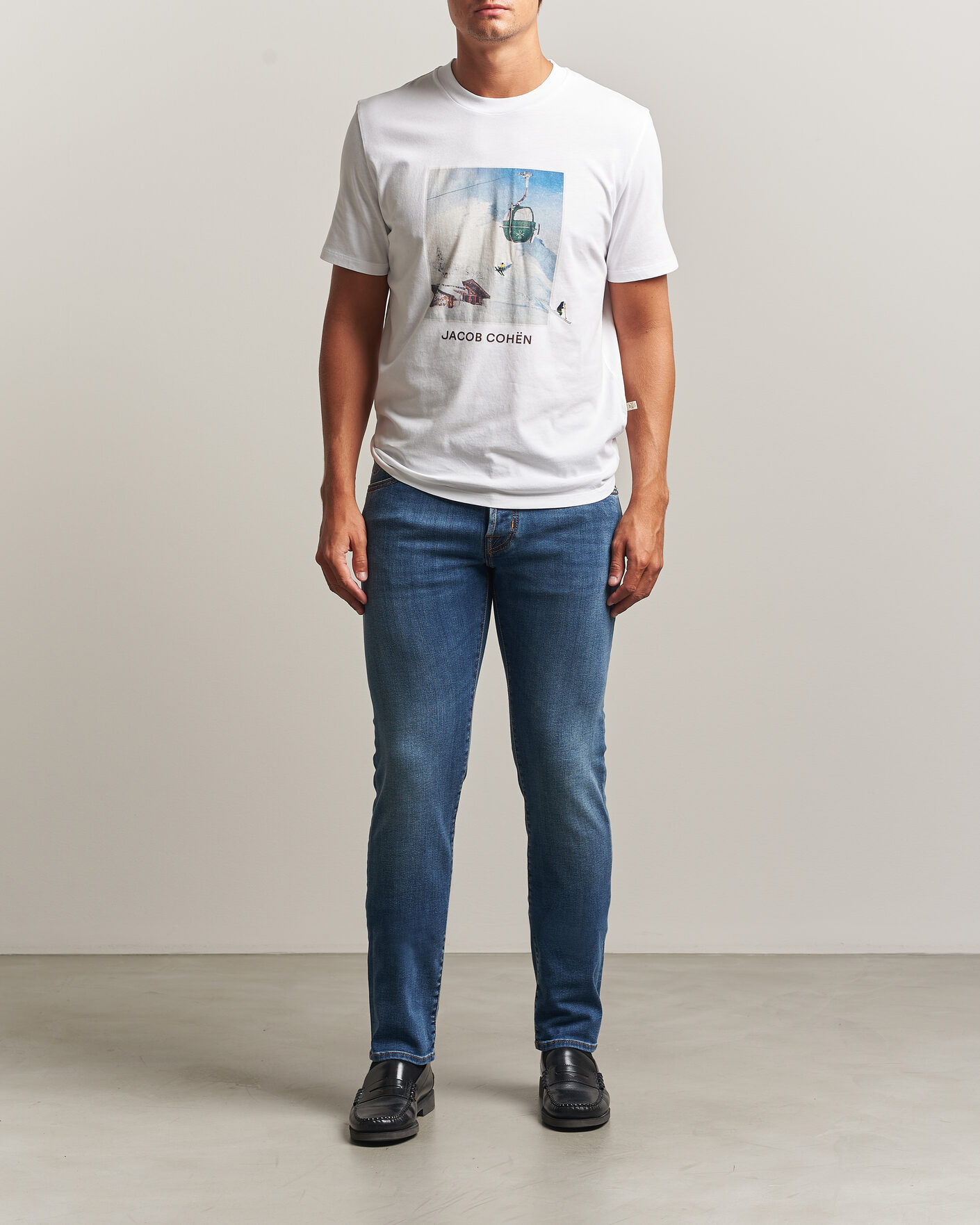 Men | T-Shirts | Jacob Cohën | Apres Ski Printed T-Shirt White