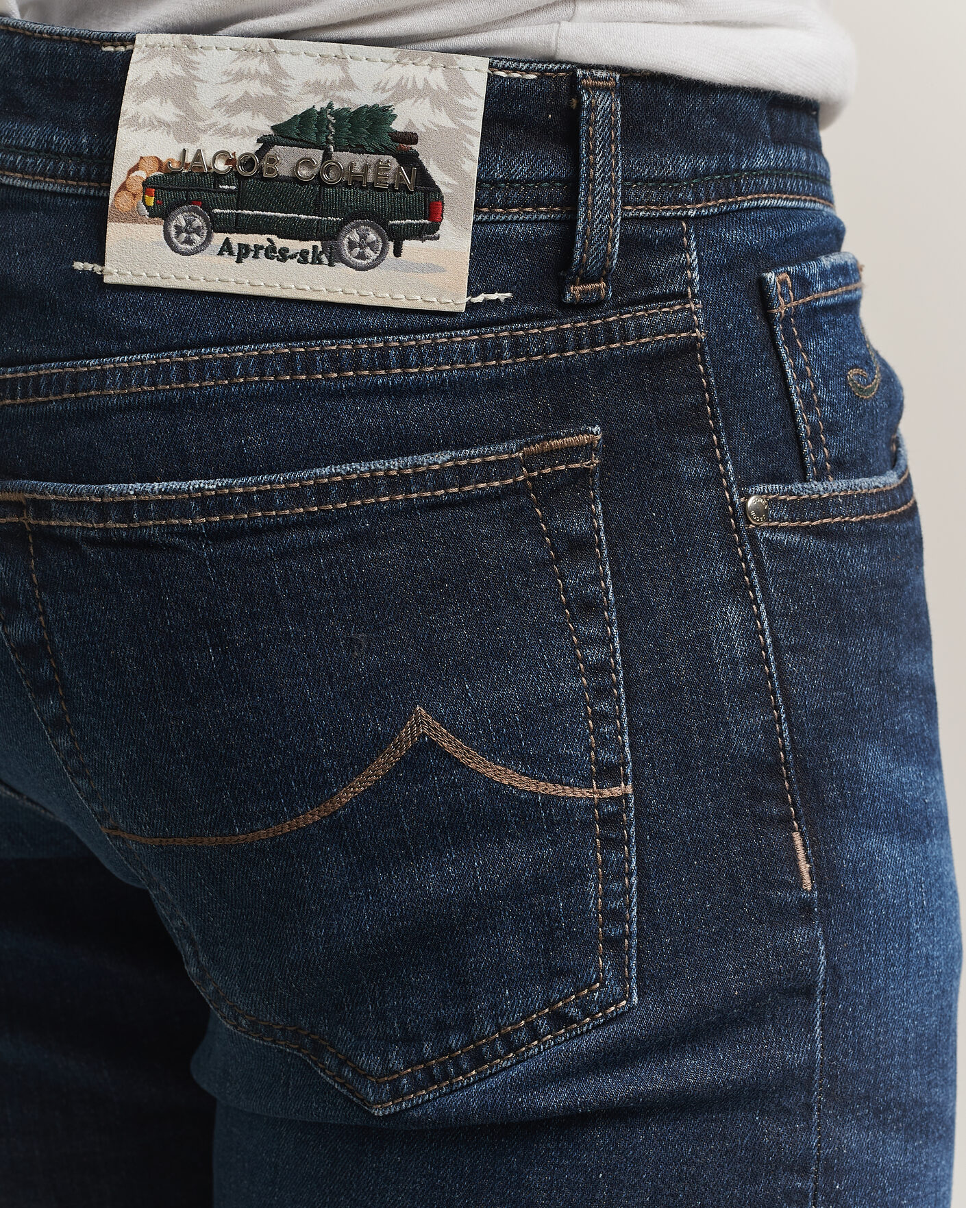 Men | Jeans | Jacob Cohën | Bard Slim Fit Apres Ski Patch Stretch Jeans Blue