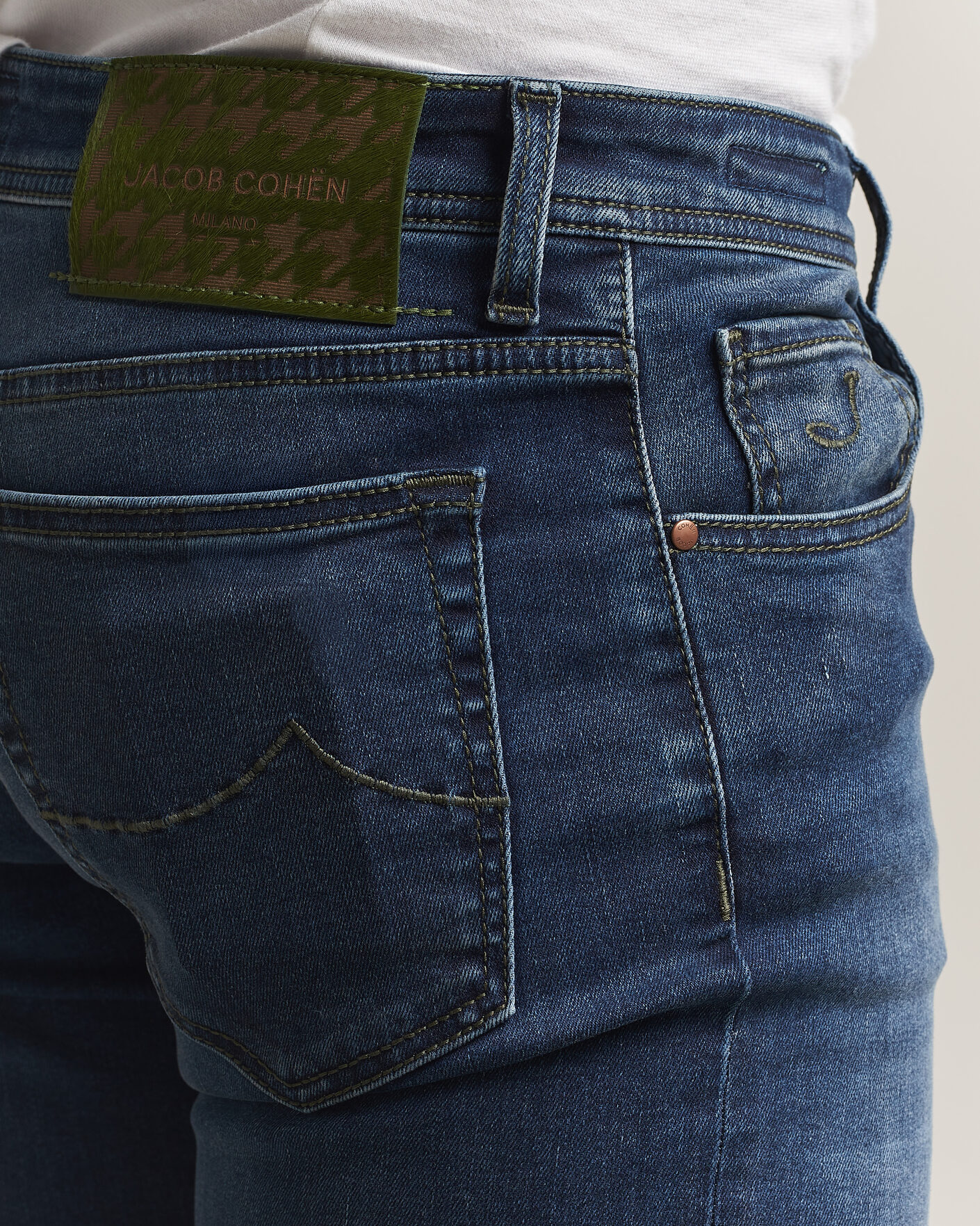 Men | Jeans | Jacob Cohën | Bard Slim Fit Stretch Jeans Mid Blue