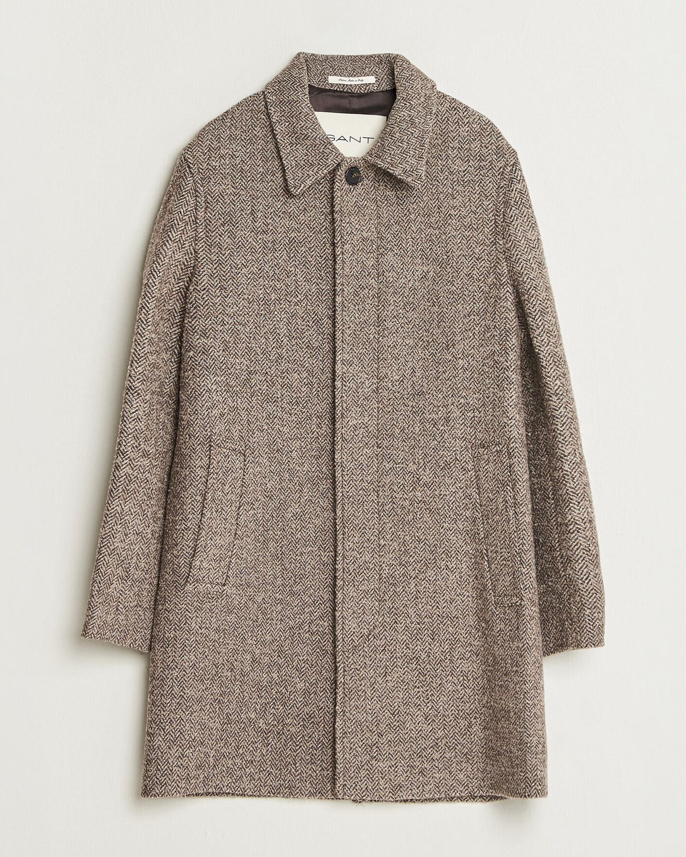 Men | Coats & Jackets | Gant | Wool Car Coat Mist Taupe
