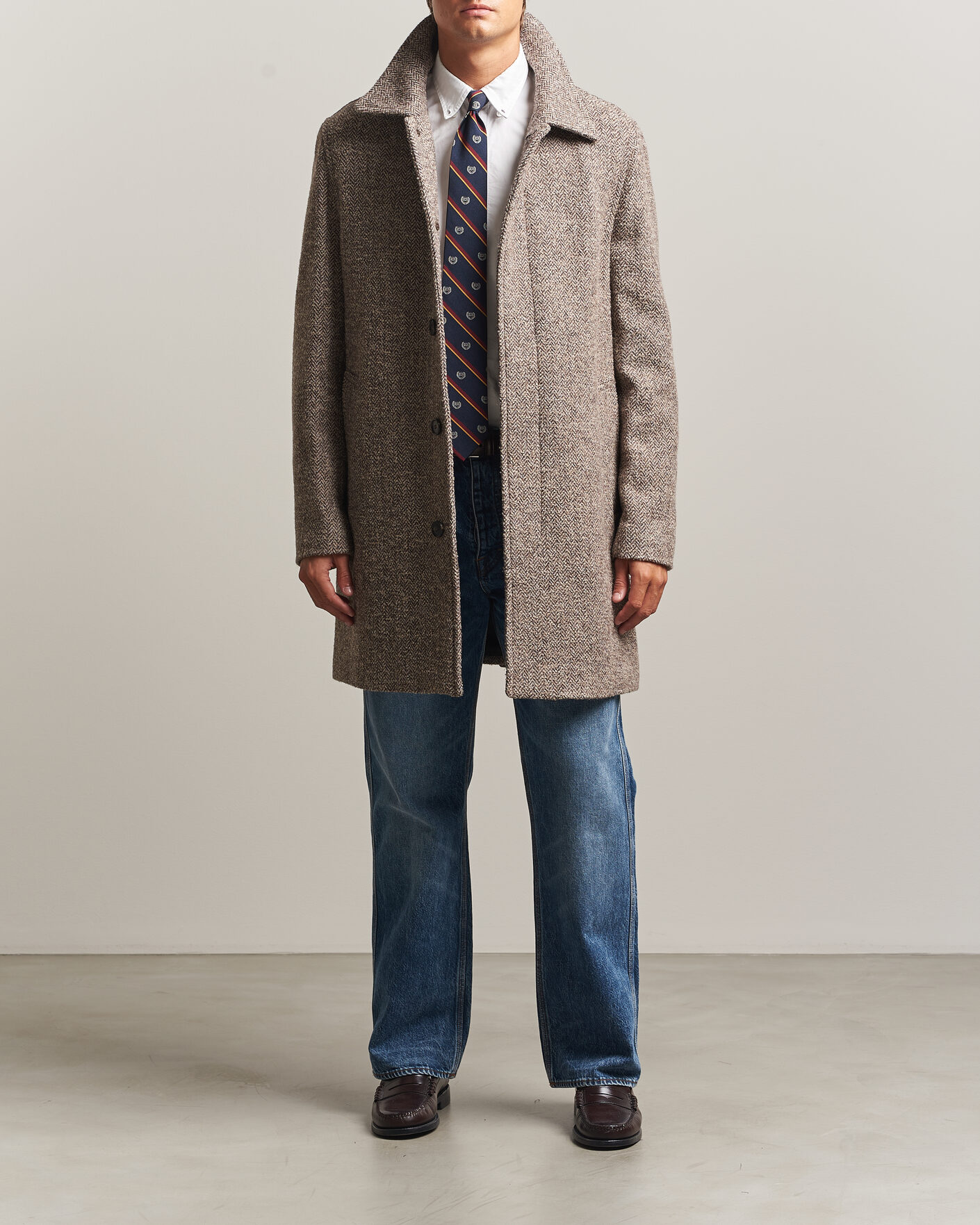Men | Coats & Jackets | Gant | Wool Car Coat Mist Taupe